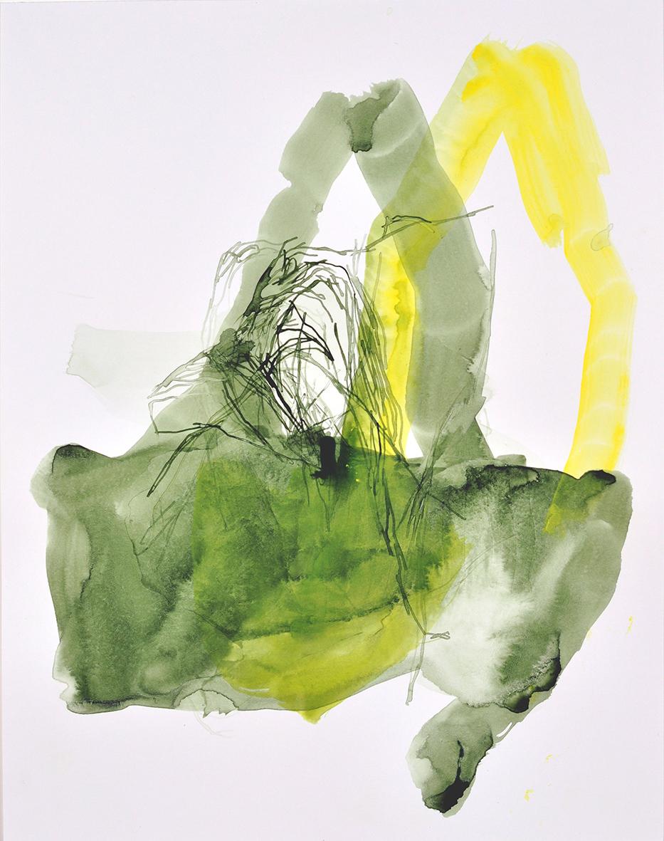 Elizabeth Gilfilen Abstract Print - Tug #8 - Colorful ink on paper edition with Archival Pigment Print