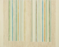 AB 20, Abstract Painting, Beige, Gray, Blue, Green, Brown, Dark Yellow Ochre
