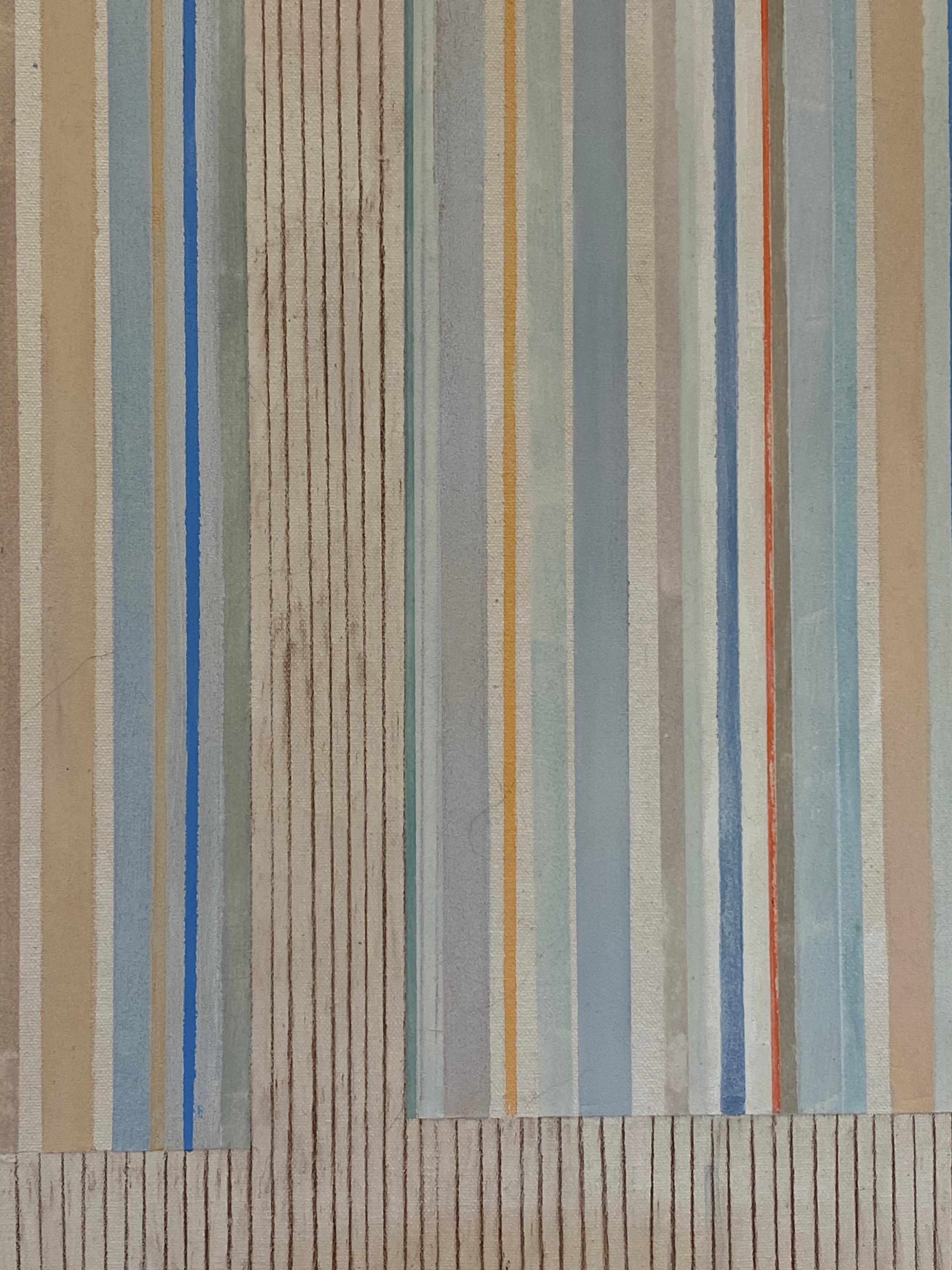 AB 25, Abstrakte Malerei in Beige, Grau, Marineblau, Oliv, Dunkelorange, Gelb (Zeitgenössisch), Painting, von Elizabeth Gourlay
