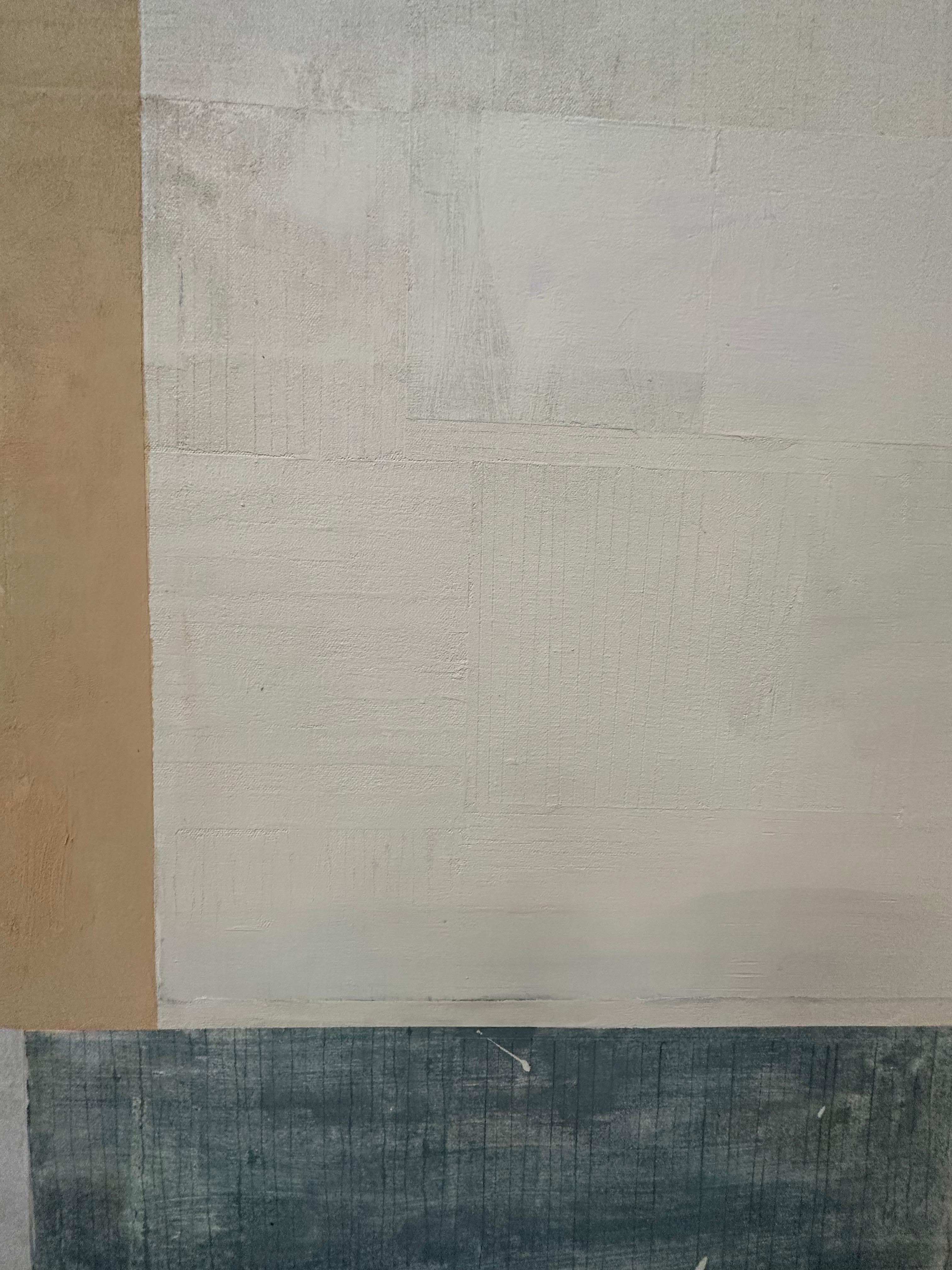 Bruma Two - Géométrique contemporaine abstraite rayures grises brun beige, 2018. en vente 7