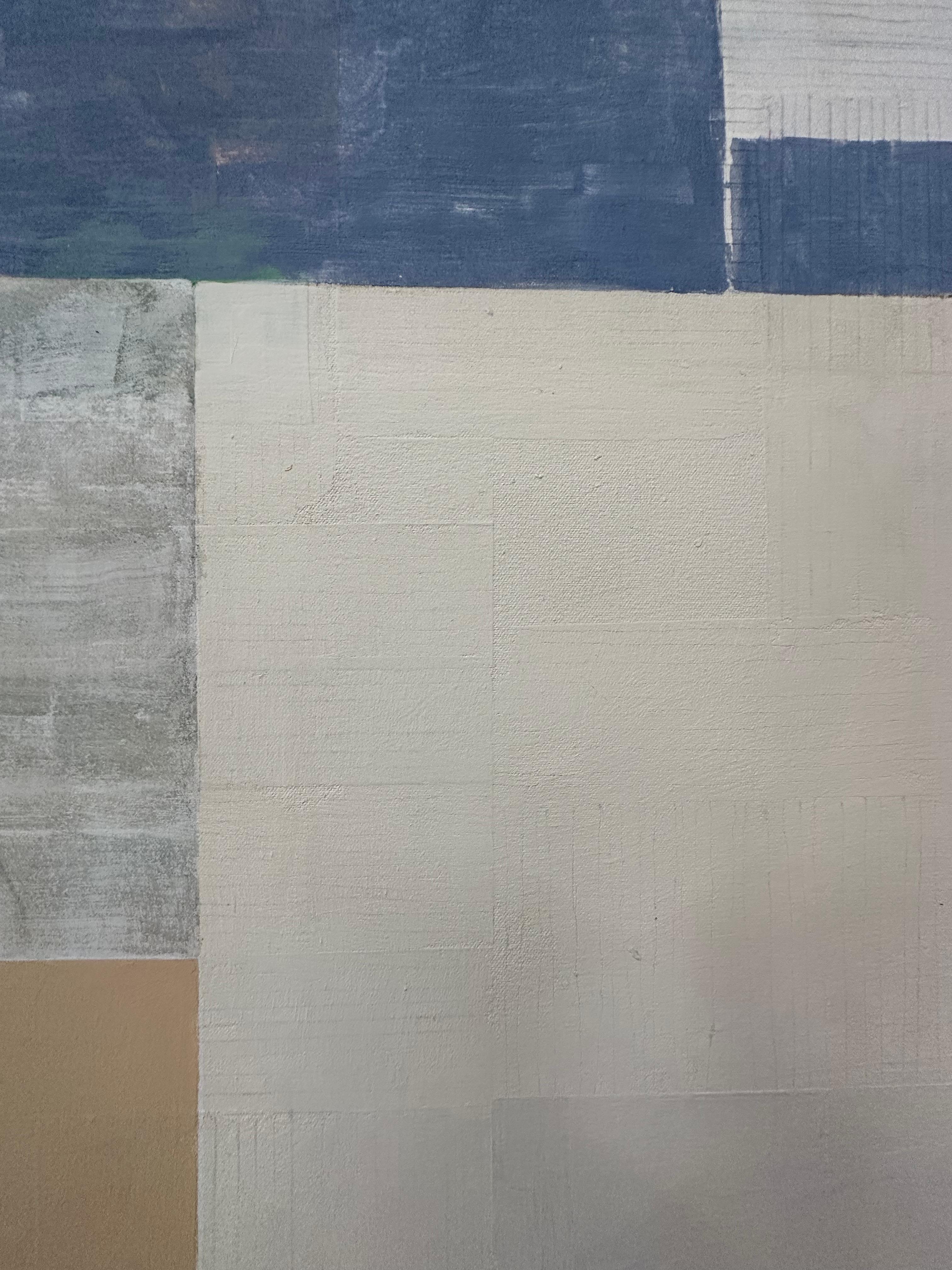 Bruma Two - Géométrique contemporaine abstraite rayures grises brun beige, 2018. en vente 8