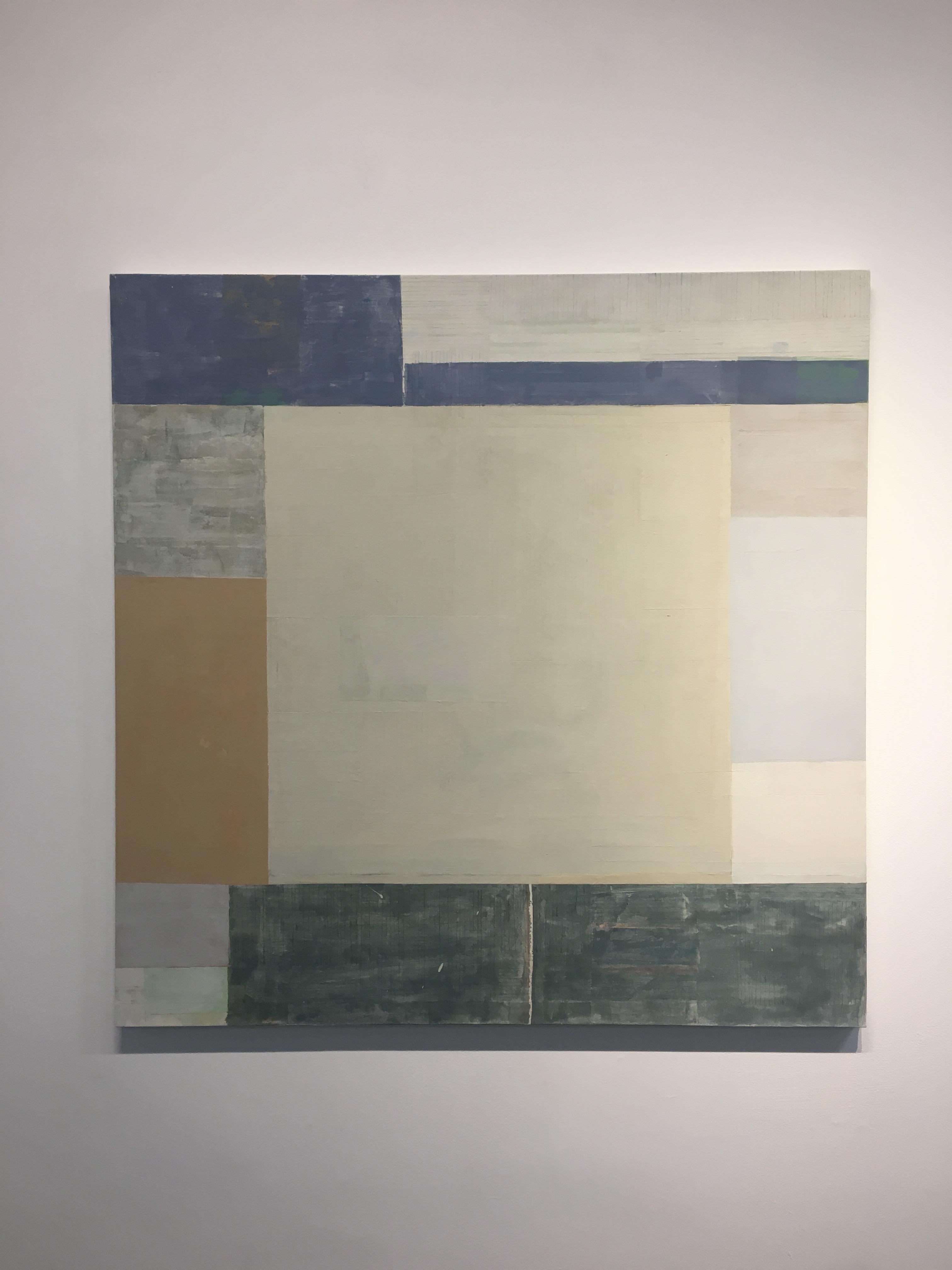 Bruma Two - Géométrique contemporaine abstraite rayures grises brun beige, 2018. en vente 1