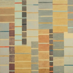 Castaño, Verde Menta, Marrón, Naranja, Beige Rayas Geométricas