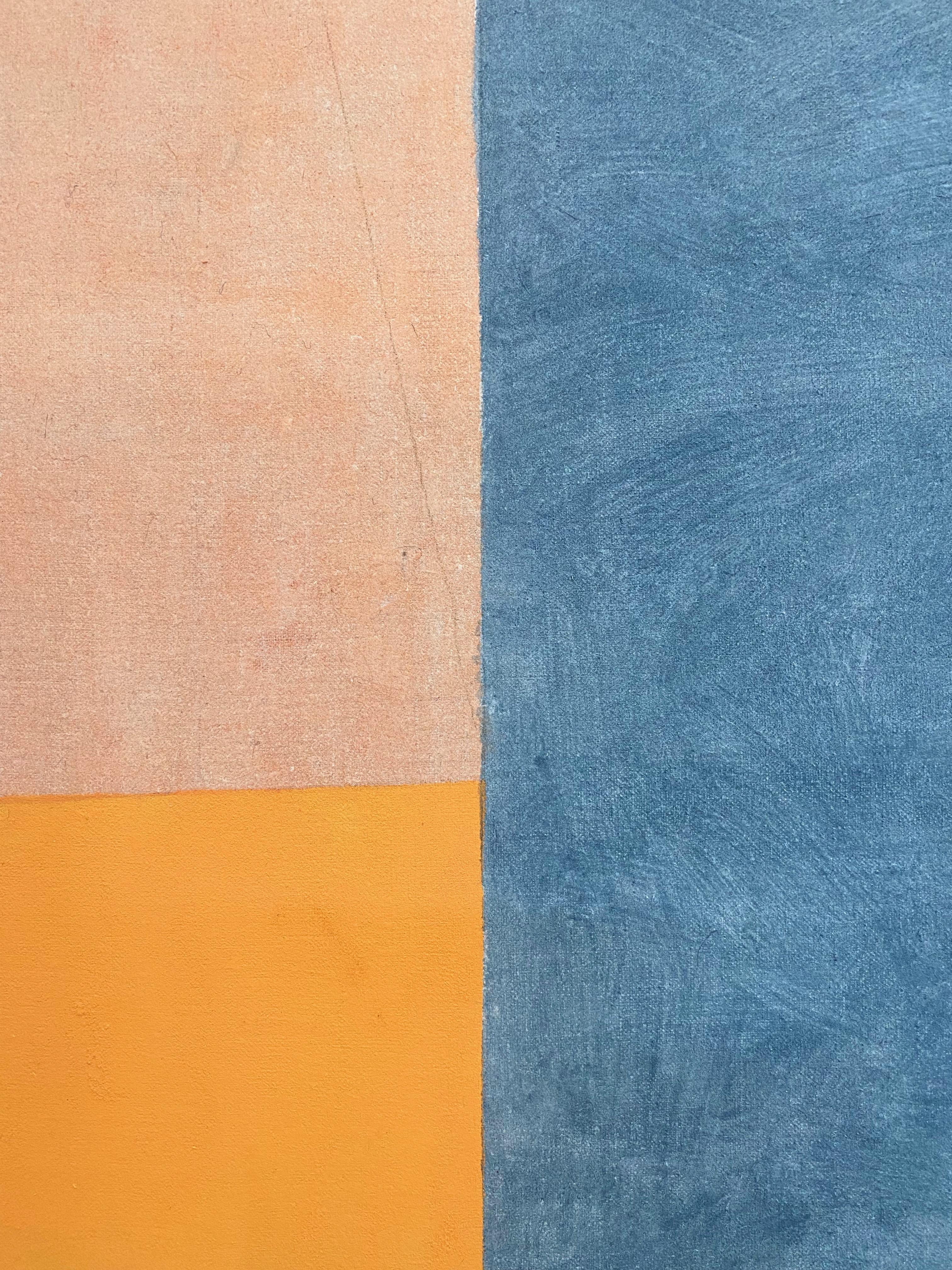 J30, peinture géométrique abstraite, orange, beige, gris anthracite, panneau façonné 8