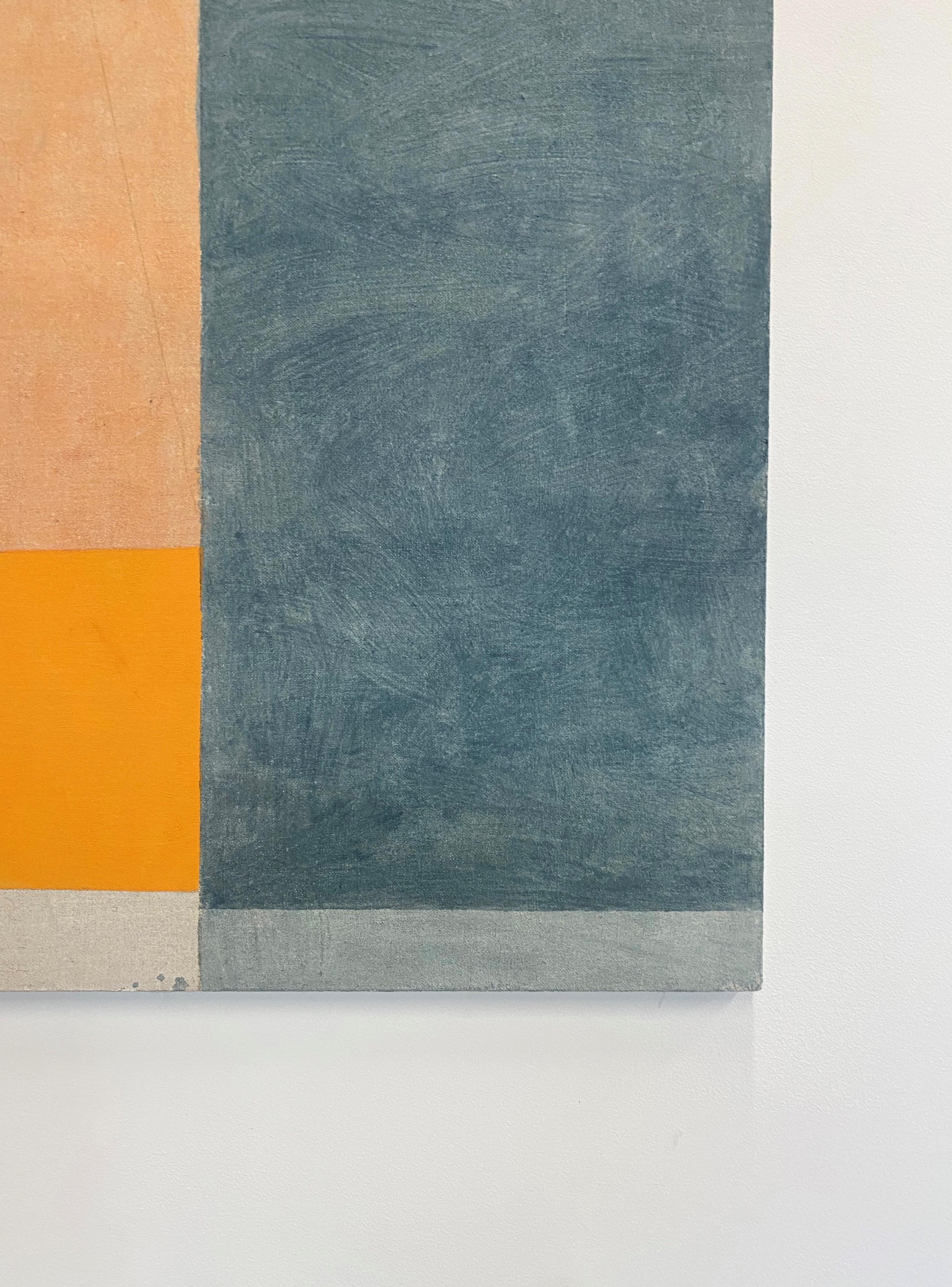 J30, peinture géométrique abstraite, orange, beige, gris anthracite, panneau façonné 11