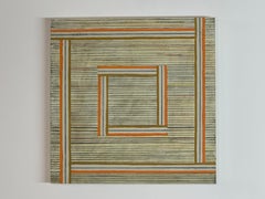 Drei Vier Vier - Beige Orange Brown Streifen Geometrische Linien Quadratisch, 2014