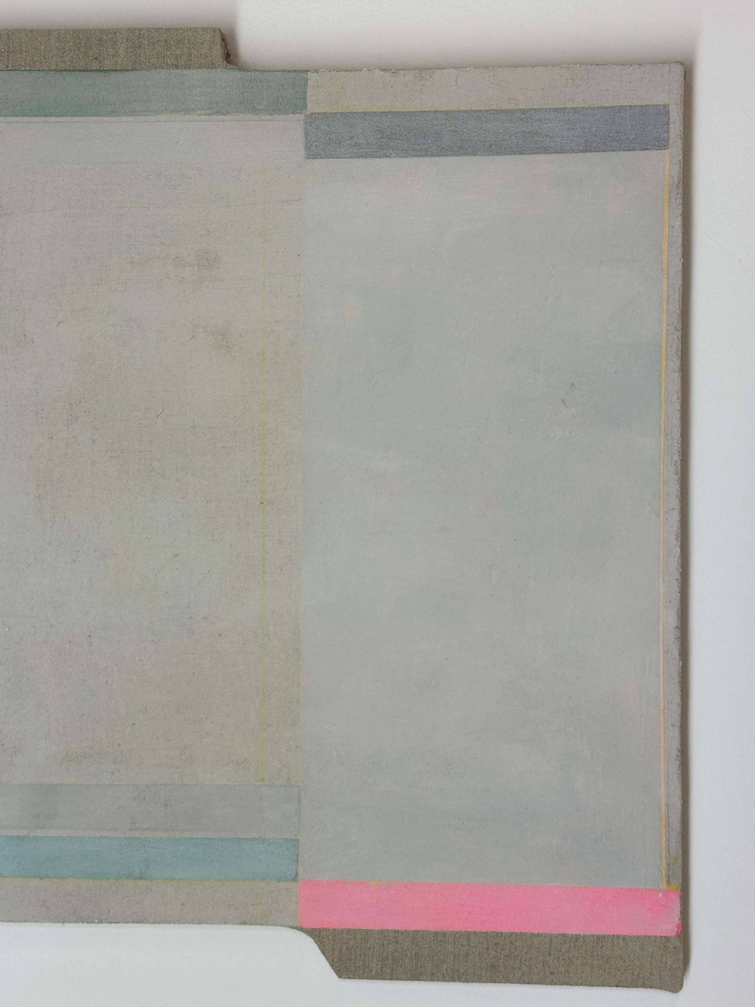 Untitled - Beige Gray Pink Stripes Shaped Painting, 2023 For Sale 2