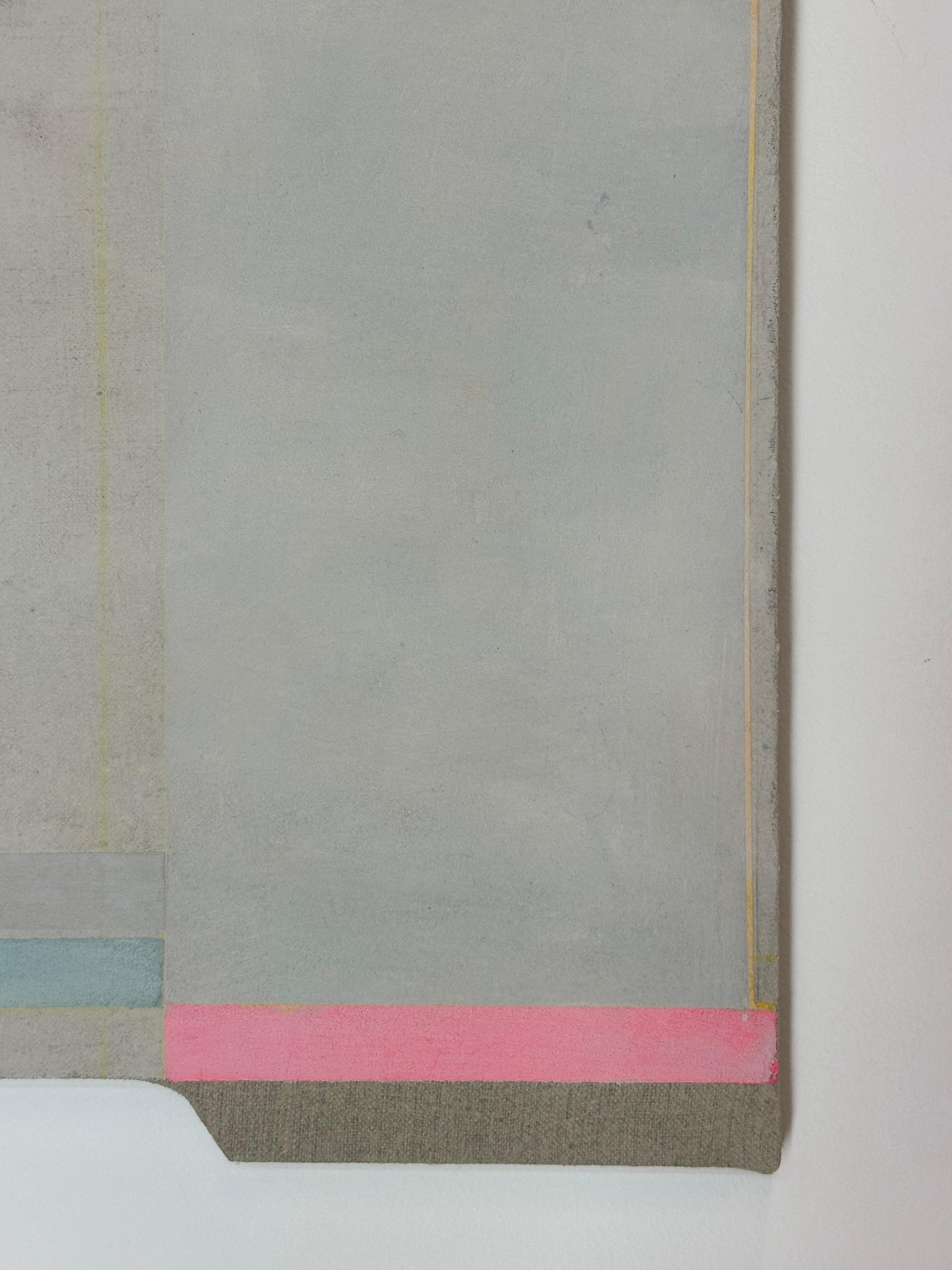 Untitled - Beige Gray Pink Stripes Shaped Painting, 2023 For Sale 4