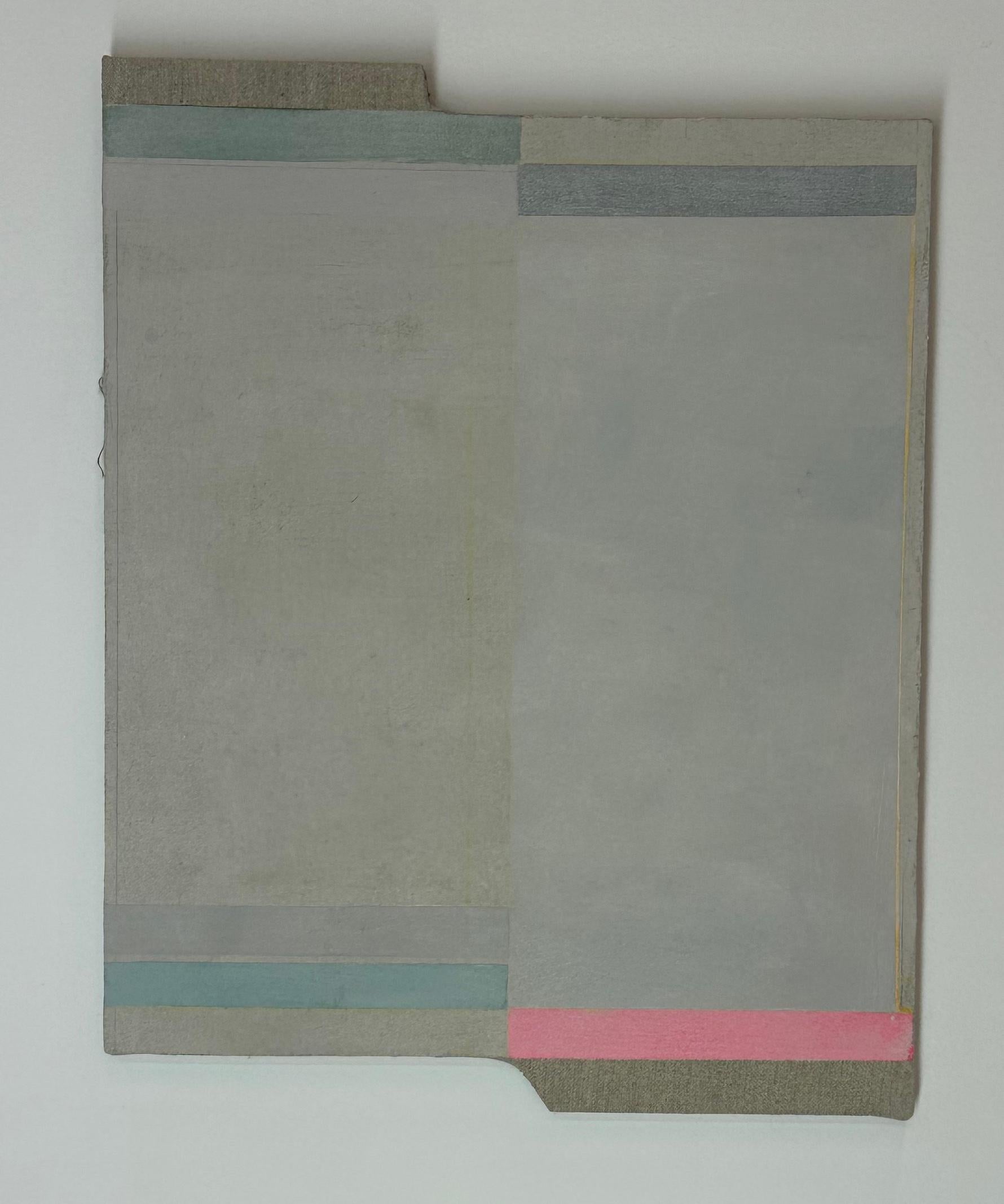 Untitled - Beige Gray Pink Stripes Shaped Painting, 2023 For Sale 5