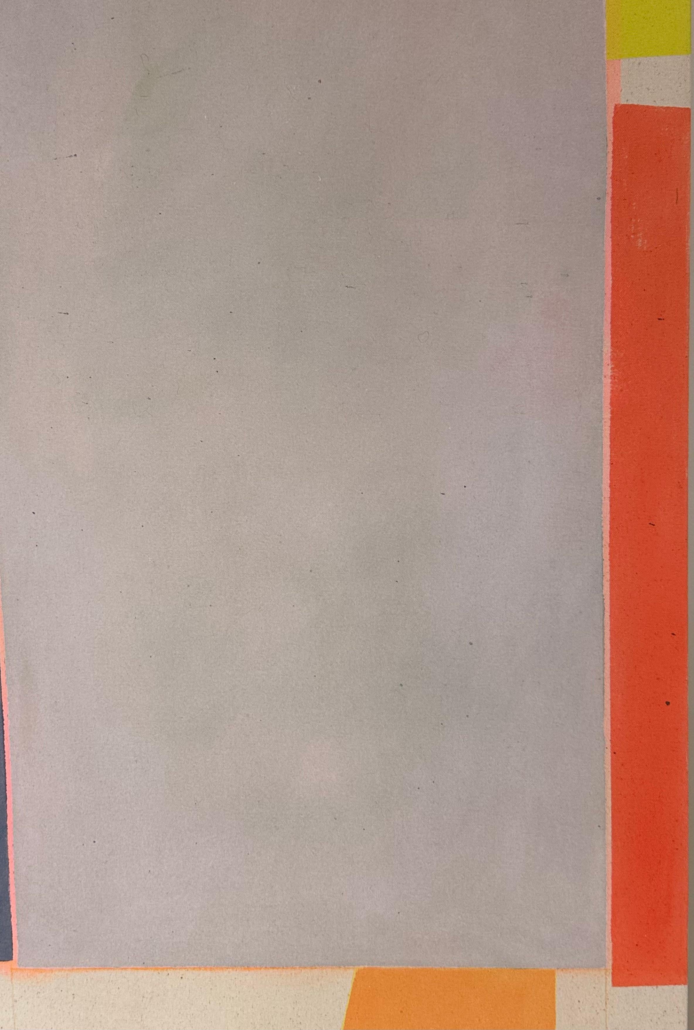 Senza titolo - Astratto geometrico contemporaneo a strisce arancione giallo verde, 2024 in vendita 1