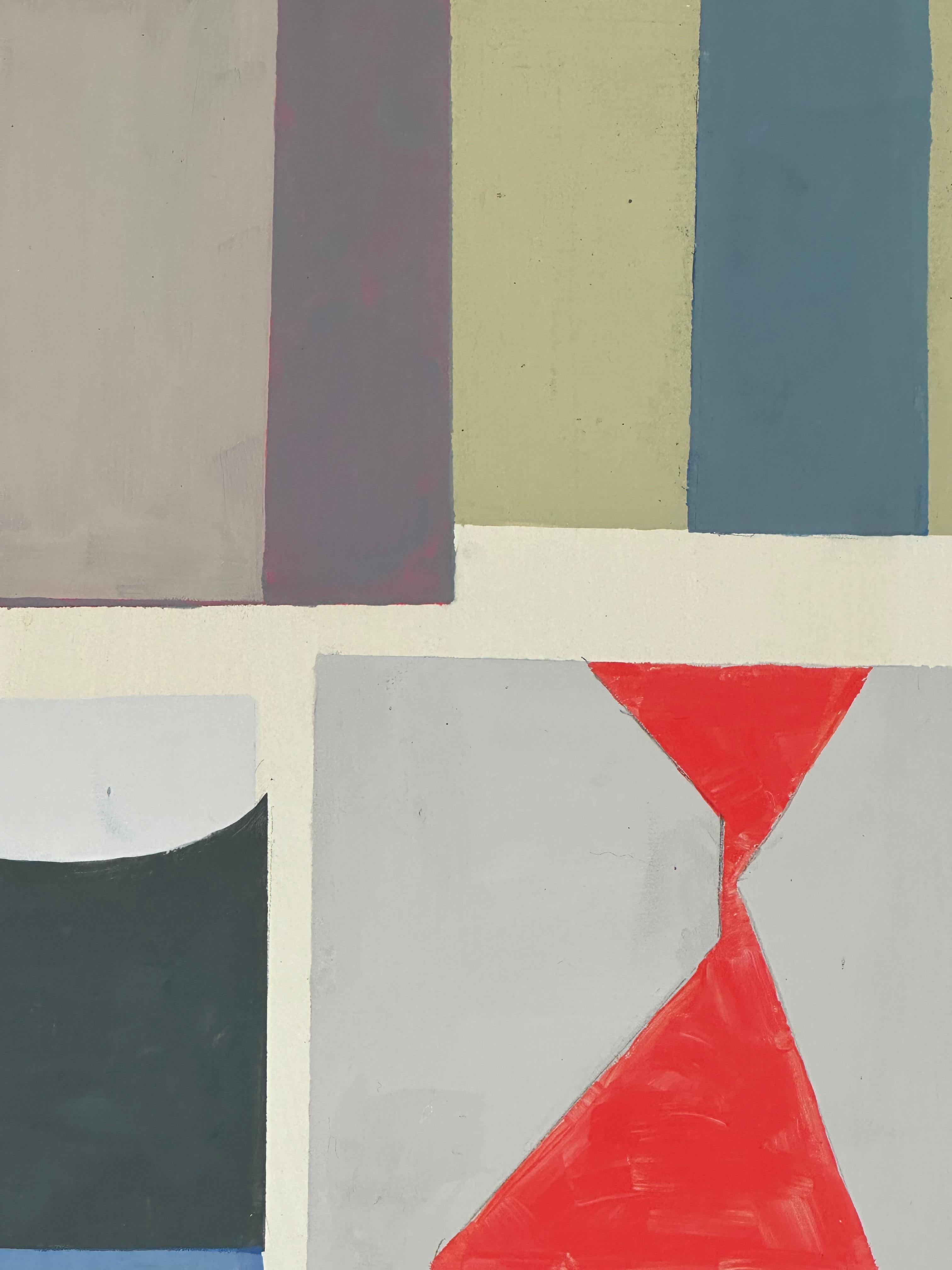 Pittura astratta contemporanea in acrilico e grafite su pannello con forme geometriche e blocchi di colore. Firmato sul verso.

Il lavoro di Elizabeth Gourlay è una meditazione sul colore e sulla forma, un'analisi graduale ma progressiva che porta a