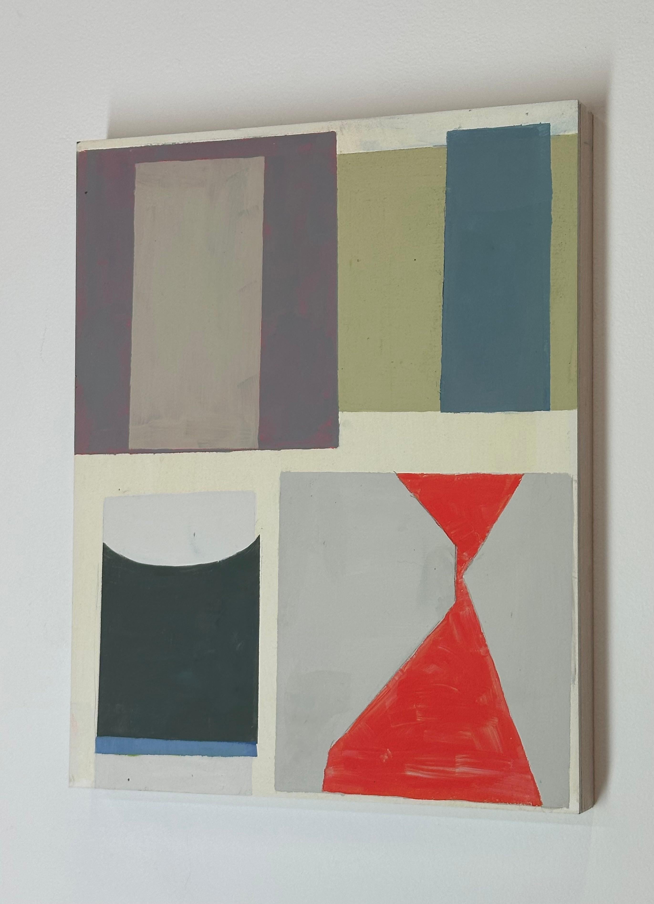 Senza titolo - Forme geometriche astratte contemporanee Rosso Sage Beige Grigio in vendita 4