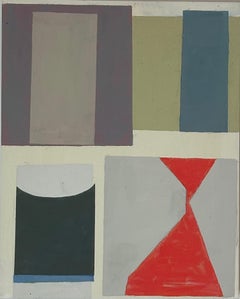 Senza titolo - Forme geometriche astratte contemporanee Rosso Sage Beige Grigio