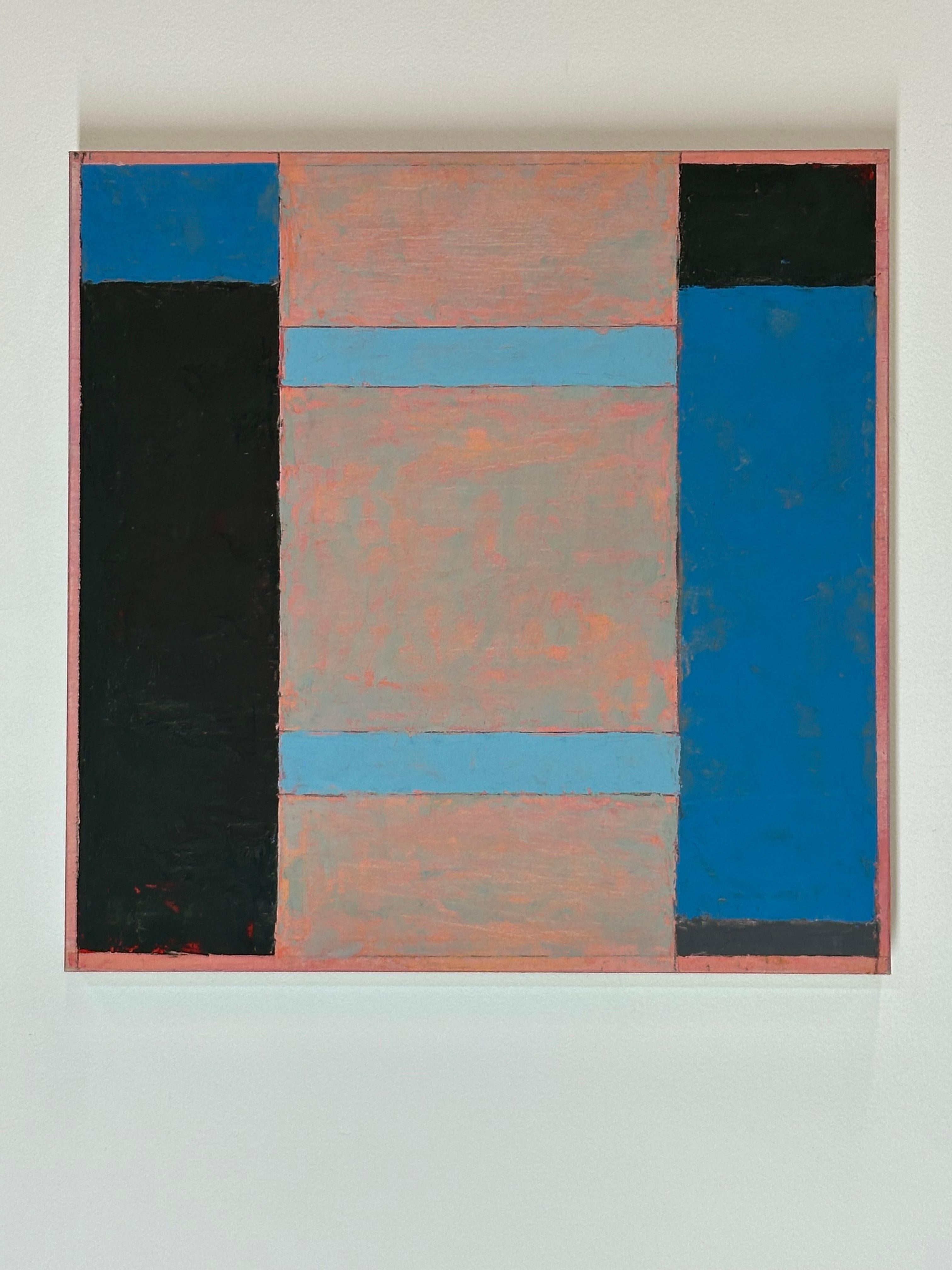 With Blue Gray - Contemporary Geometric Abstract Stripes Color Blocks, 2012 en venta 1