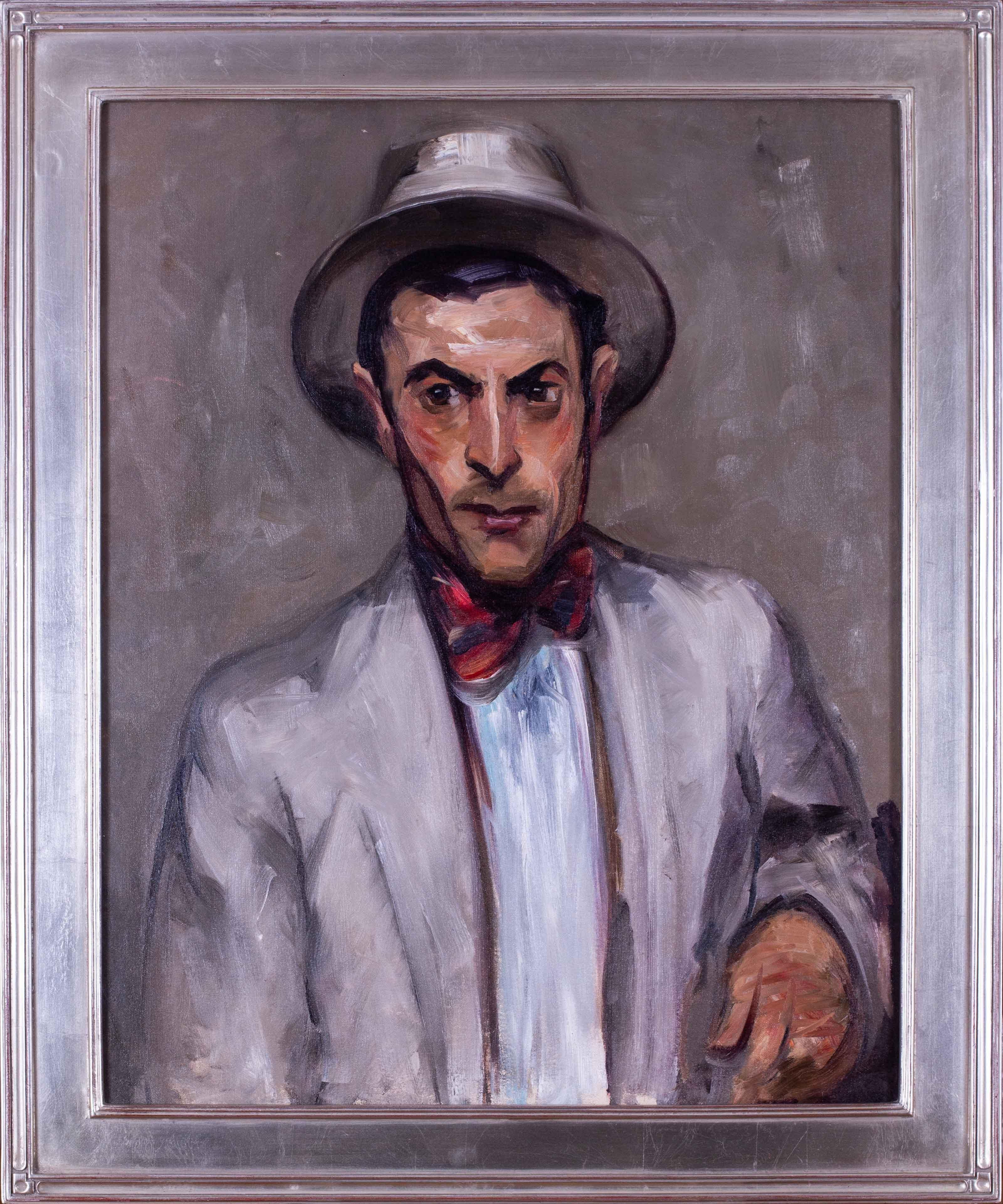 Elizabeth Grandin (estadounidense, 1889 - 1970)
Hombre con corbata roja", 1912
Óleo sobre lienzo
Firmado con el sello del Studio A, con el número de inventario 333 y la inscripción "Spain c.... 1912" (en el reverso)
29.1/4 x 23.1/4 in. (74.2 x 59