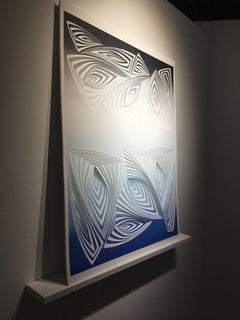 Cut mit Surgical Scalpel auf 2 Pfosten Museumskarton: 'Blau Schwarz'