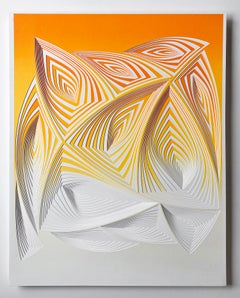 Cut with Surgical Scalpel on 2 ply Museum Board: 'Orange White'