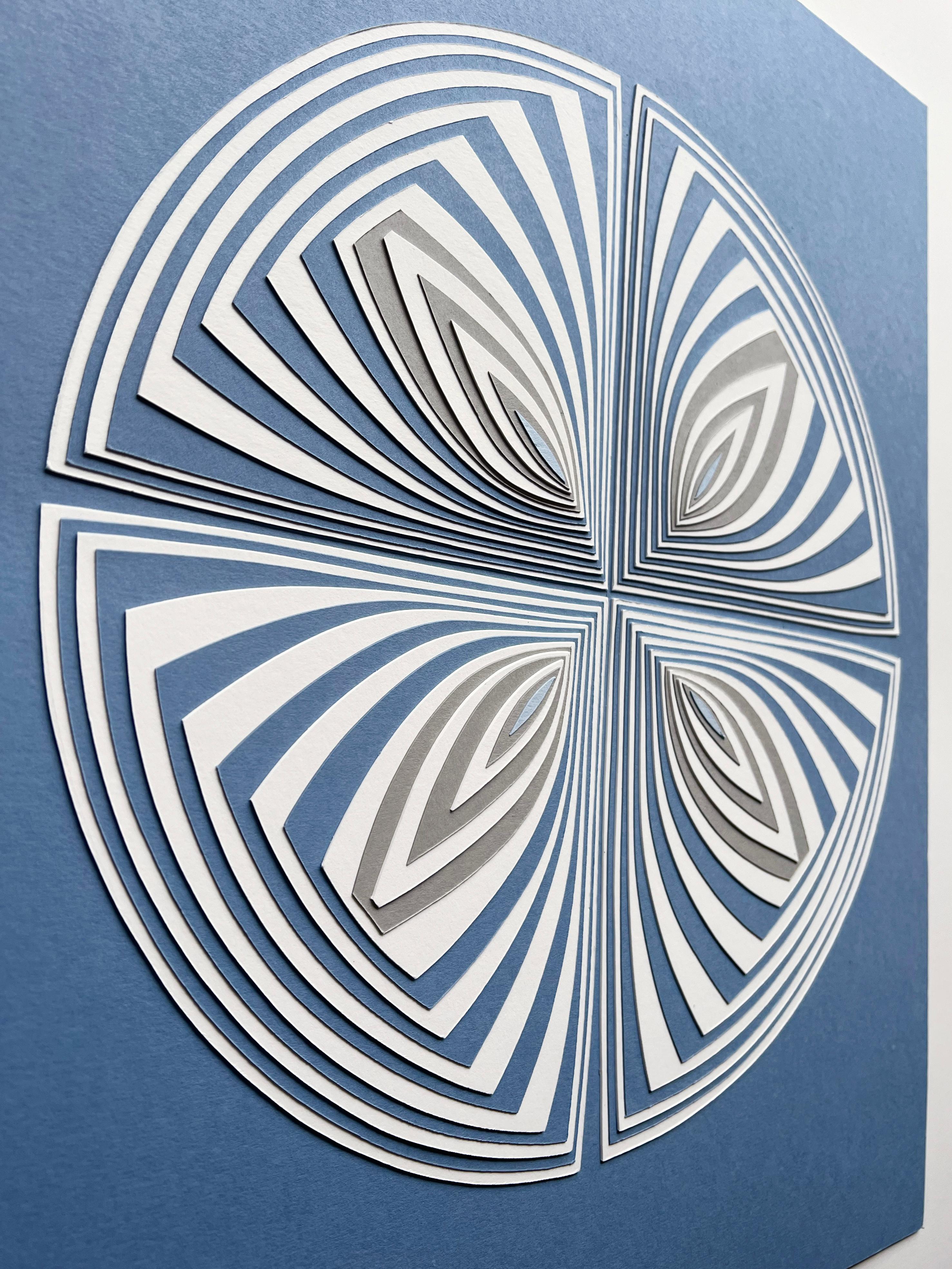 Trabajo de corte: 'Gris Azul Fuera' - Abstract Painting Púrpura de Elizabeth Gregory-Gruen