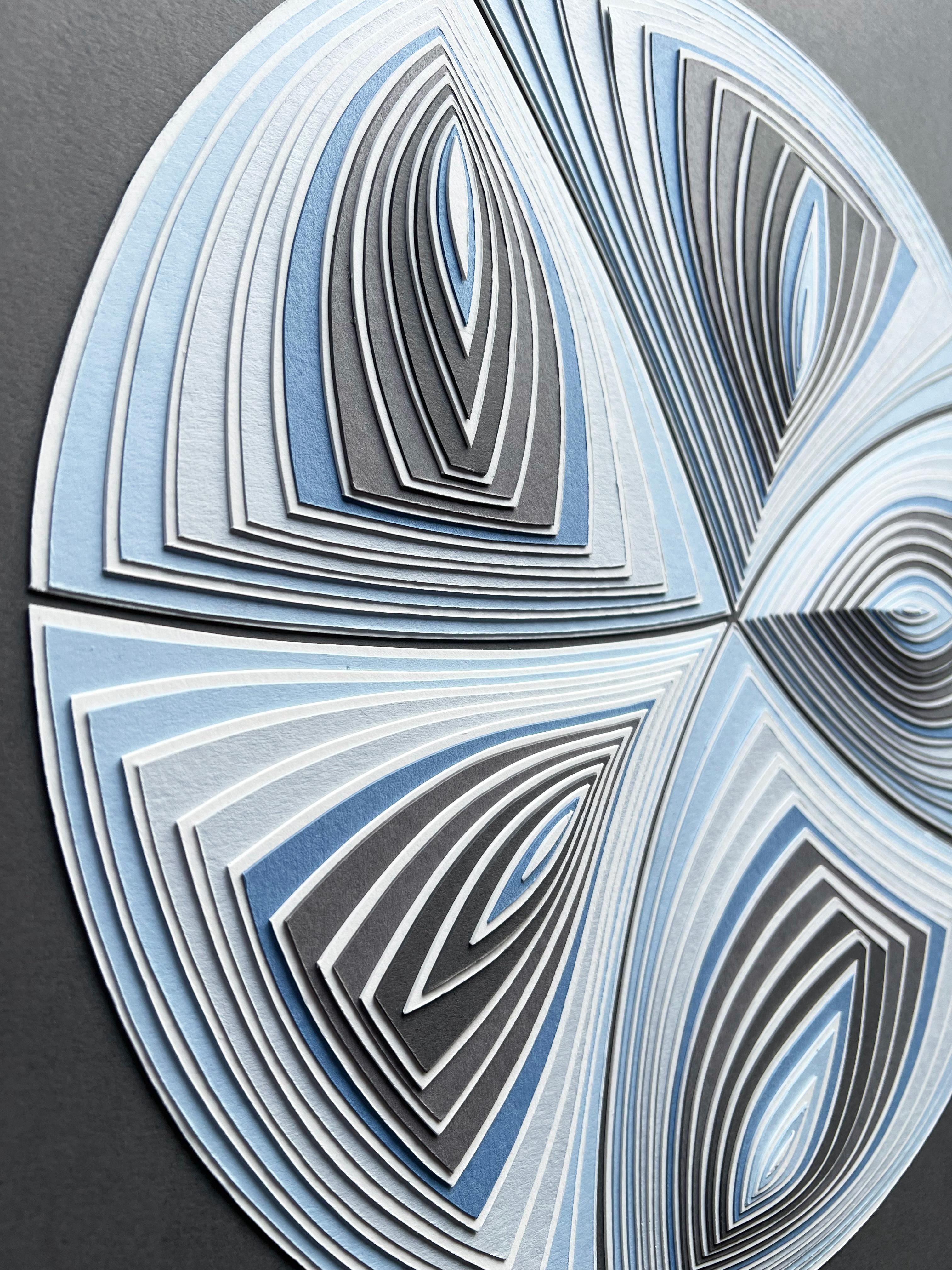 Cut Work: 'Blue Taupe Circle Out' For Sale 1