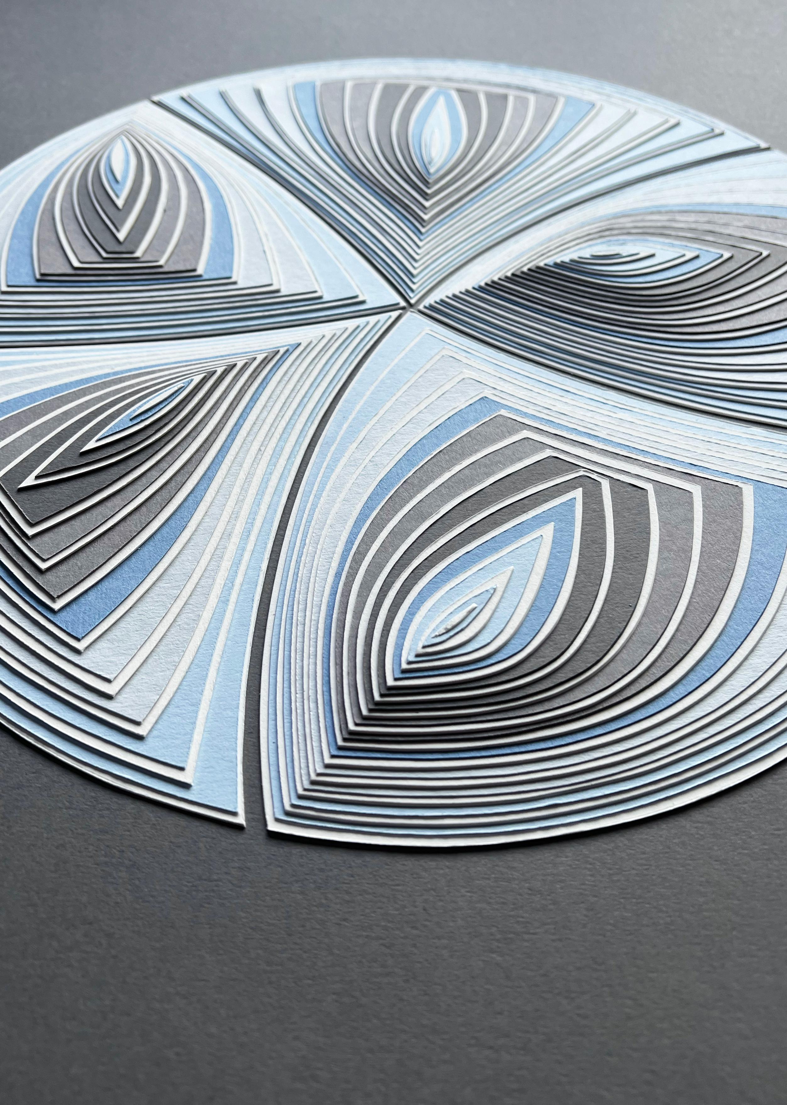 Cut Work: 'Blue Taupe Circle Out' For Sale 2