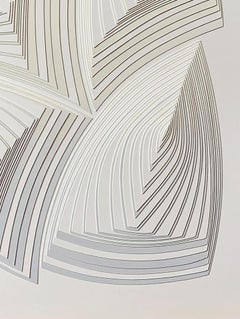 Travail de coupe, coupe à main levée au scalpel chirurgical, sérigraphie : "Soft Fade-Out".