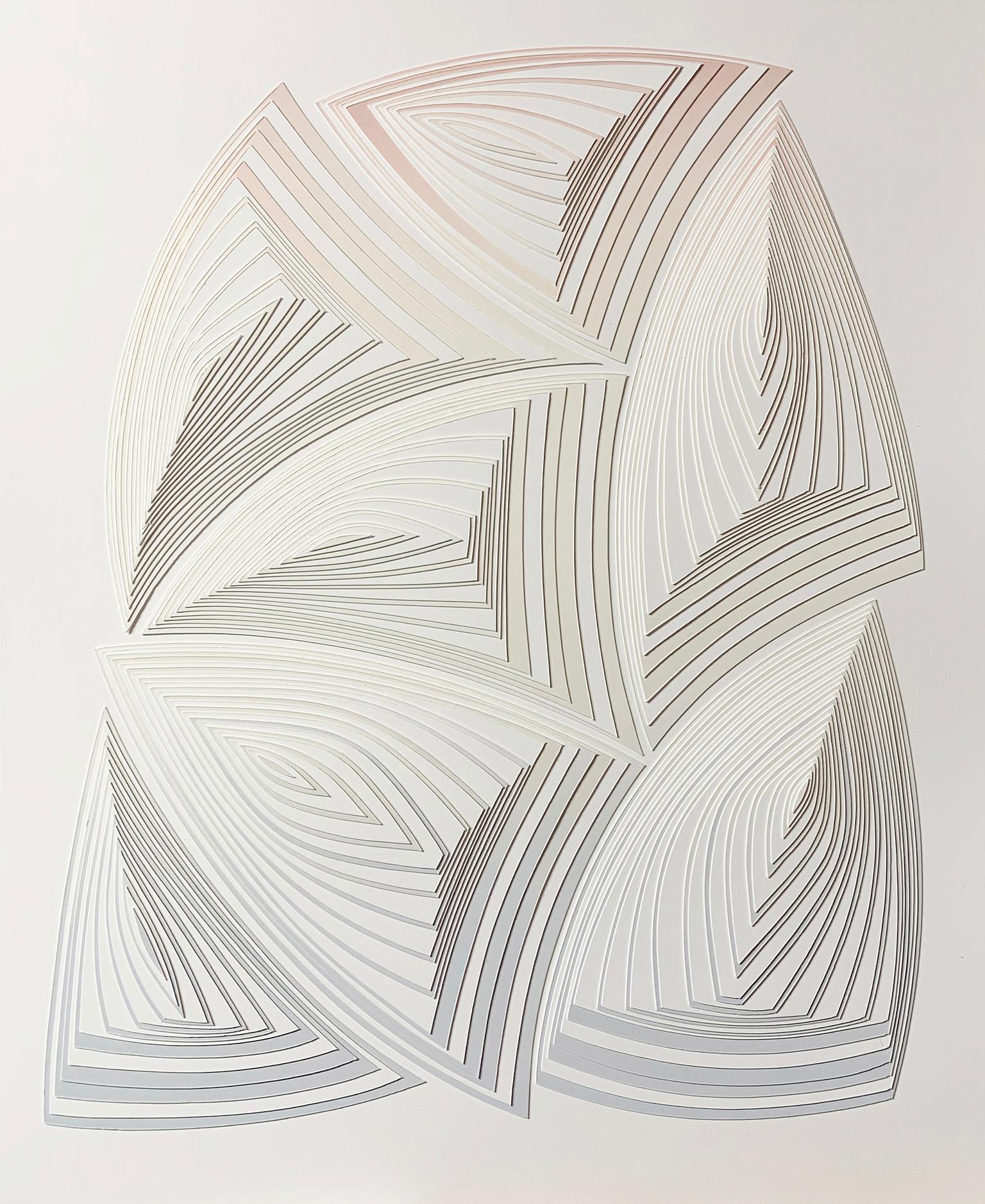 Cut Work, Freehand Cut with Surgical Scalpel, Silk-Screened: 'Soft Fade-Out'  - Mixed Media Art by Elizabeth Gregory-Gruen