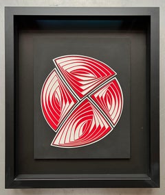 Free-Hand, Minimal, Cutwork: 'Black Red White-In'