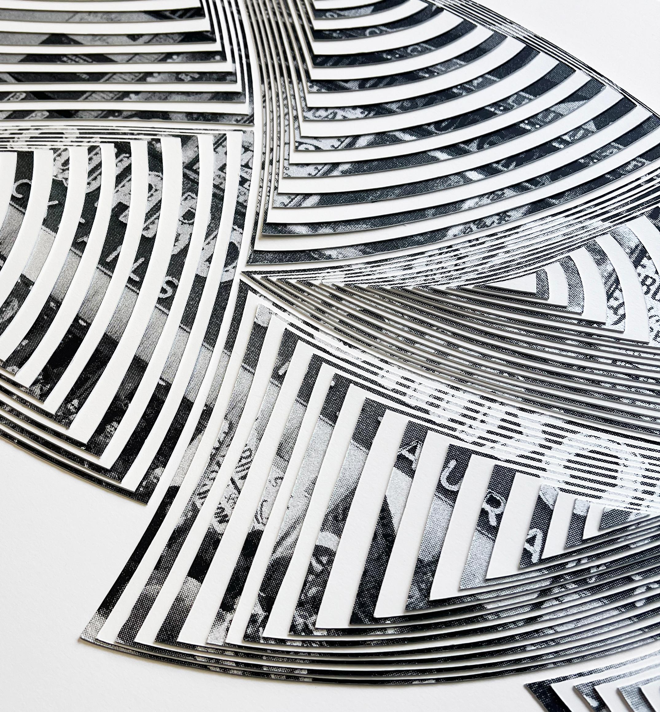 Elizabeth Gregory-Gruens Cut Work-Serie ist ein freihändiger Papierschneideprozess, der die Konturen unserer sich ständig verändernden emotionalen Erfahrung durch die Bewegung von Form, Linie und Farbe aufzeichnet. 

     Die mit dem Skalpell