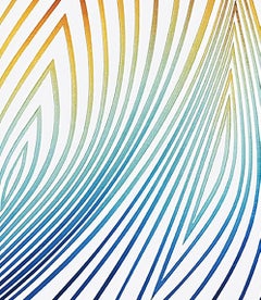 Taglio a mano libera con bisturi chirurgico, serigrafato: 'Autumn_Allover_Out'.