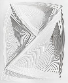 "All Over #1", Free Hand Cut Paper Wall Relief Sculpture, Abstract, Tonal, White