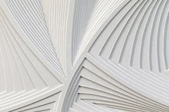 "All Over 4", scultura da parete in rilievo di carta tagliata a mano libera, astratta, tonale, bianca