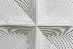„Circle Four Piece“, Wandrelief-Skulptur aus freiem handgeschliffenem Papier, abstrakt, weiß