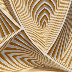 ""Gold All Over", handgeschnittene Wandrelief-Skulptur aus Papier, abstrakt