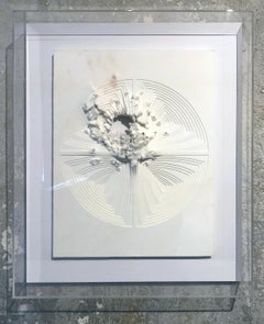 Freehand Cut with Surgical Scalpel on 2 ply Museum Board: 'Gunshot Two'