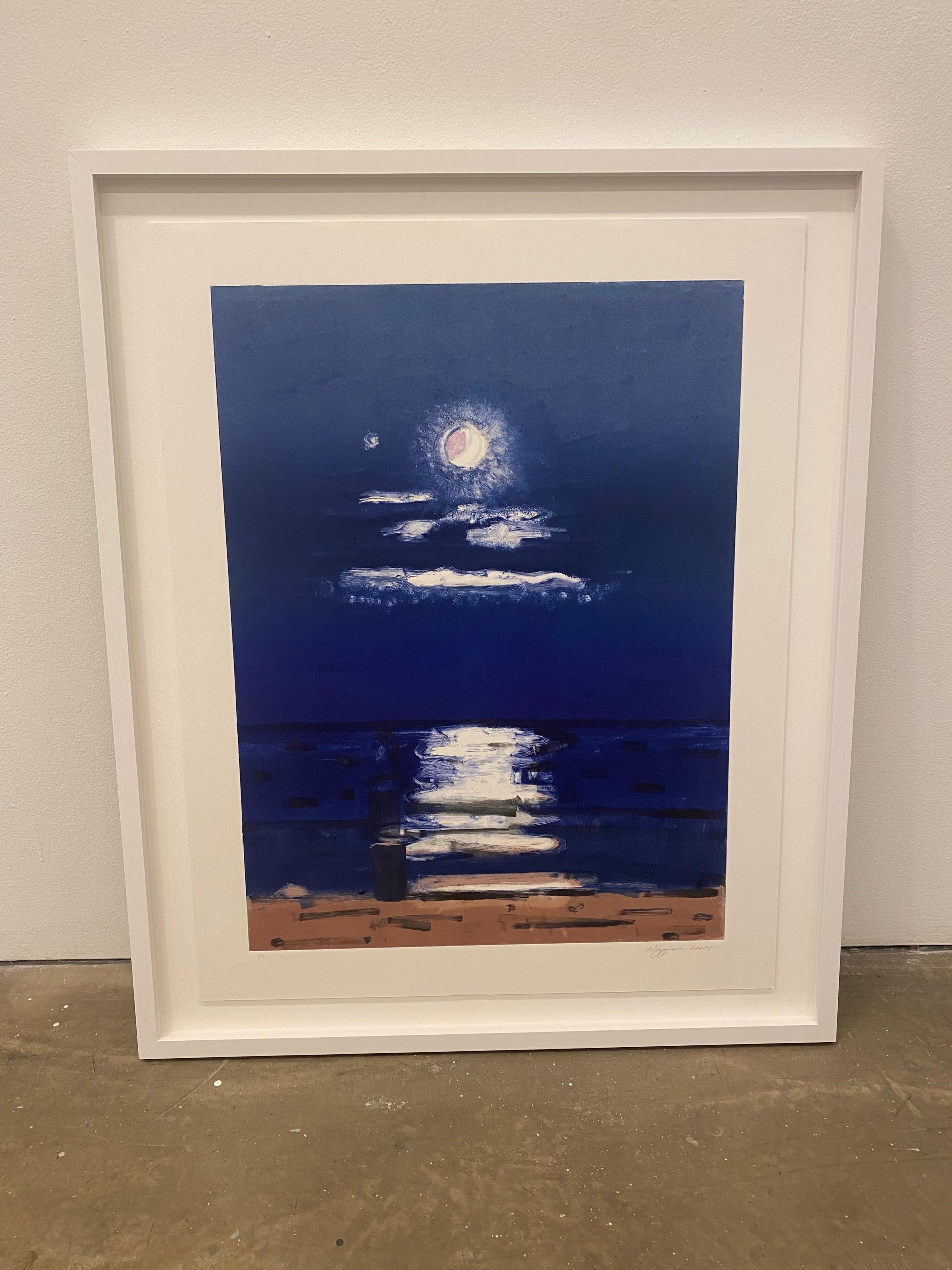 Mondlicht auf dem Wasser #1 – Painting von Elizabeth Higgins
