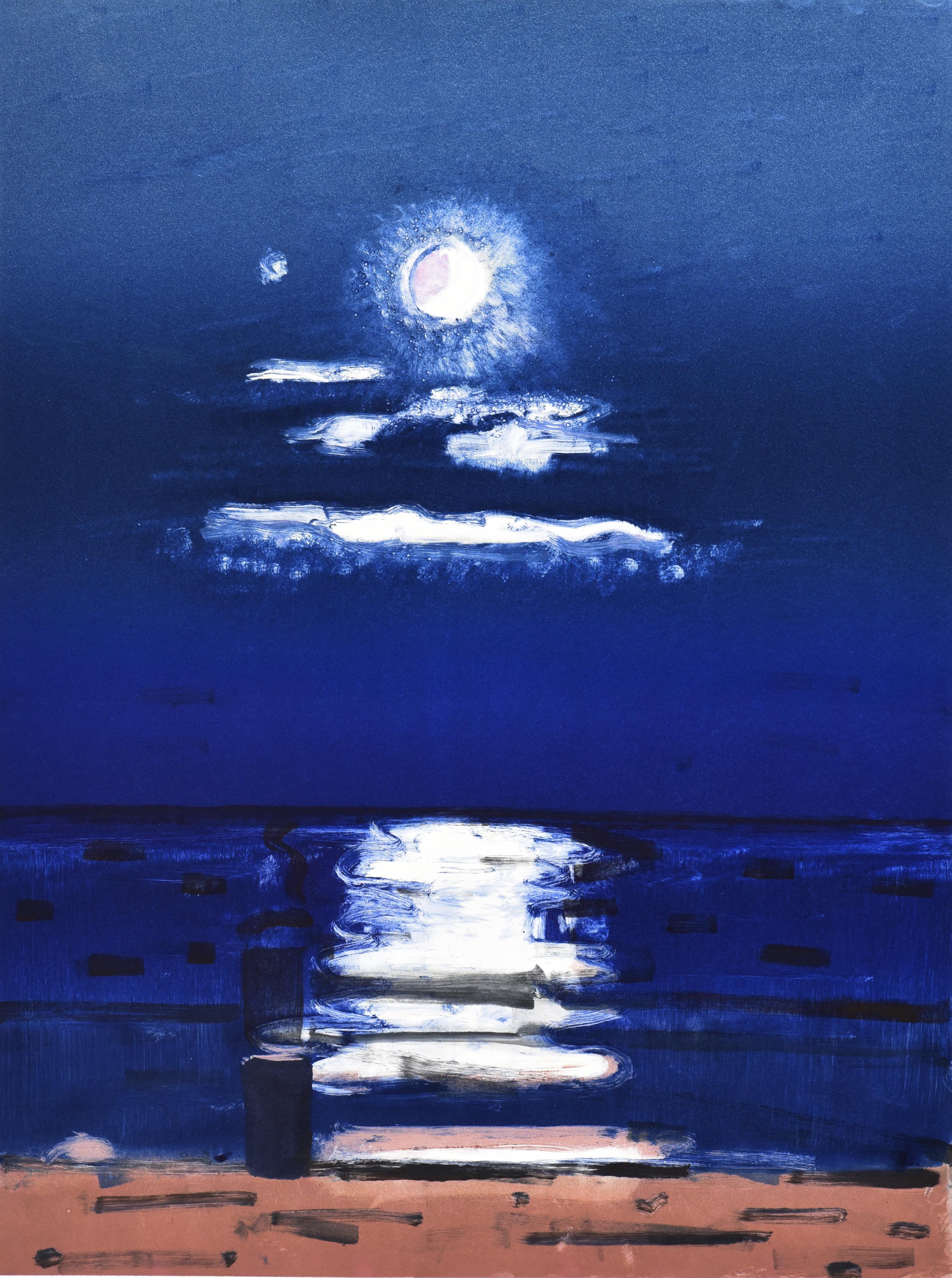 Elizabeth Higgins Landscape Painting - Moonlight on Water #1