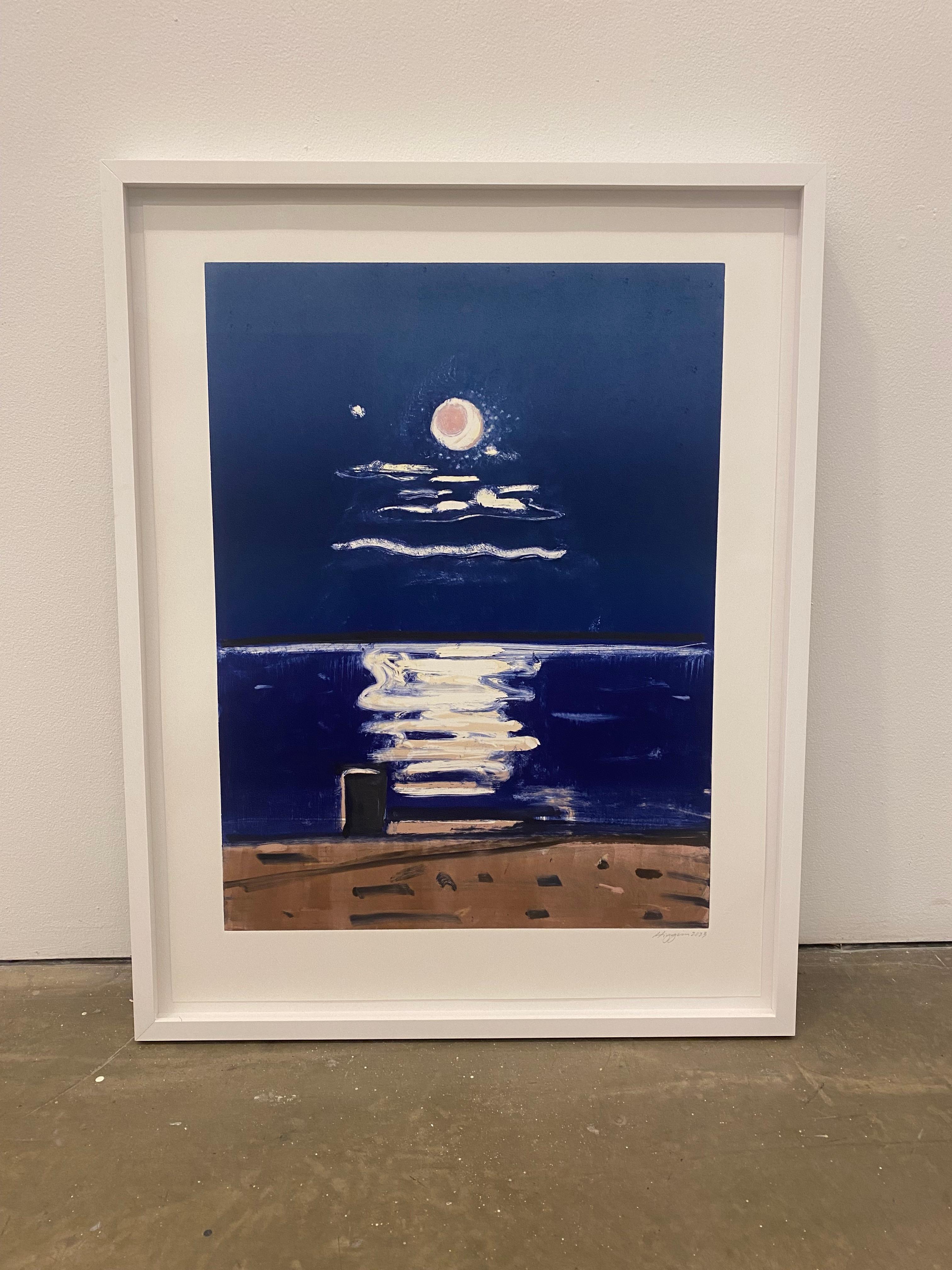 Moonlight on Water #2 - Painting by Elizabeth Higgins