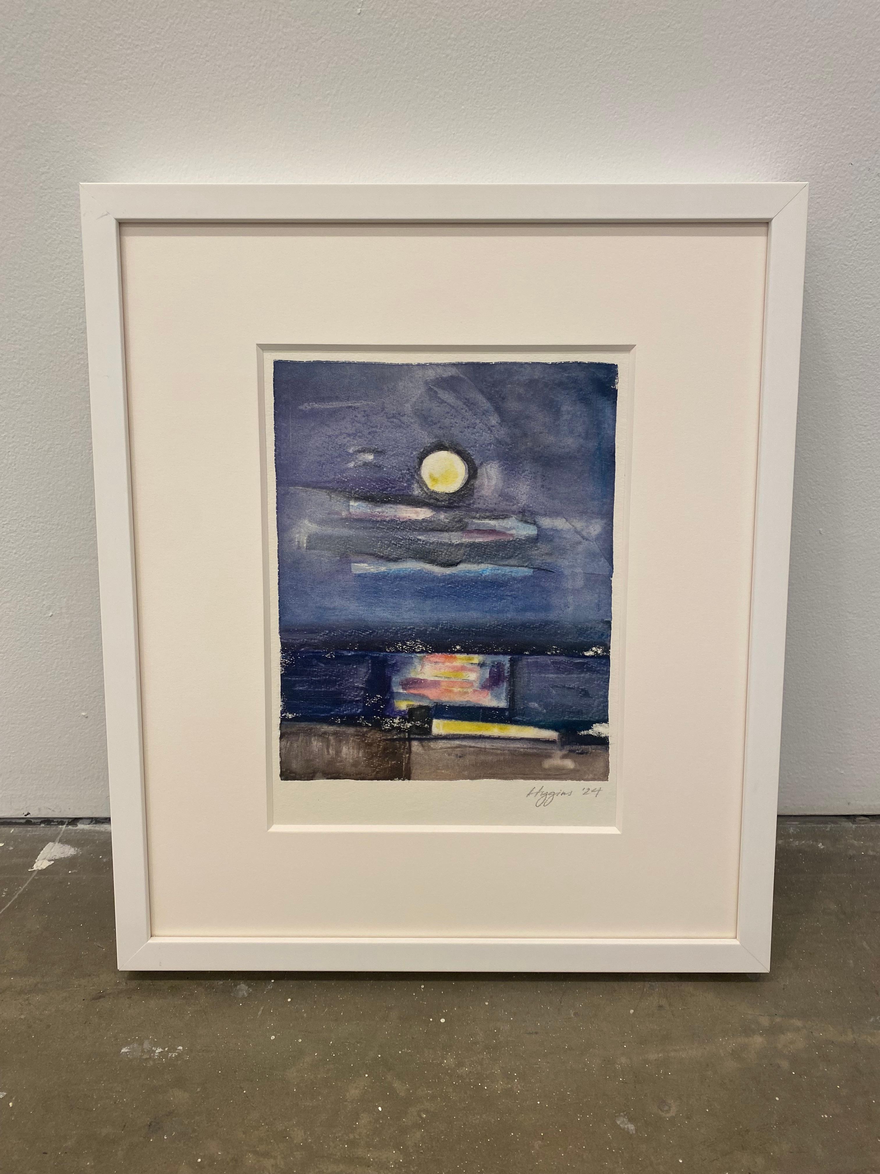 Moonlight on Water #2 - Painting by Elizabeth Higgins
