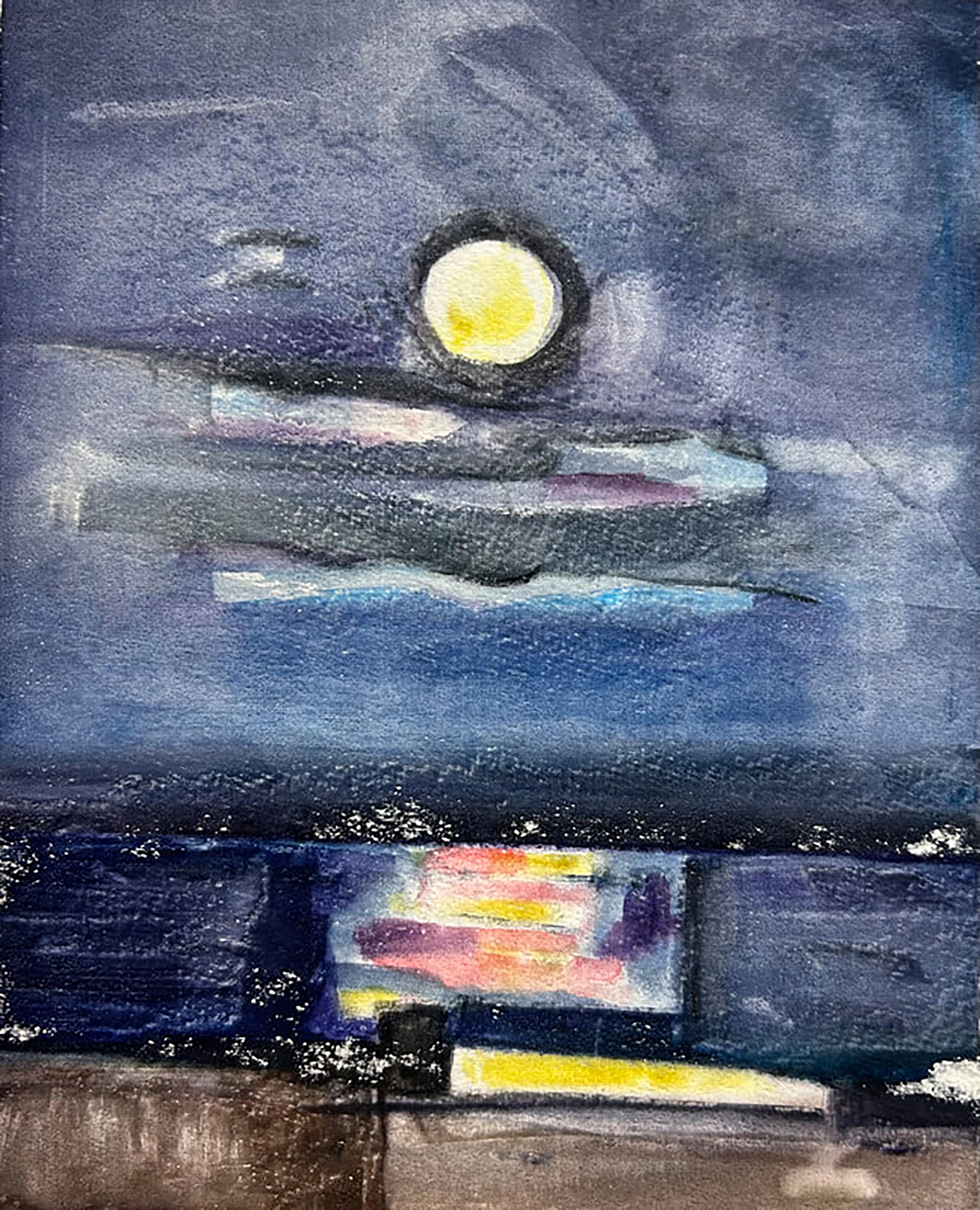 Elizabeth Higgins Landscape Painting - Moonlight on Water #2