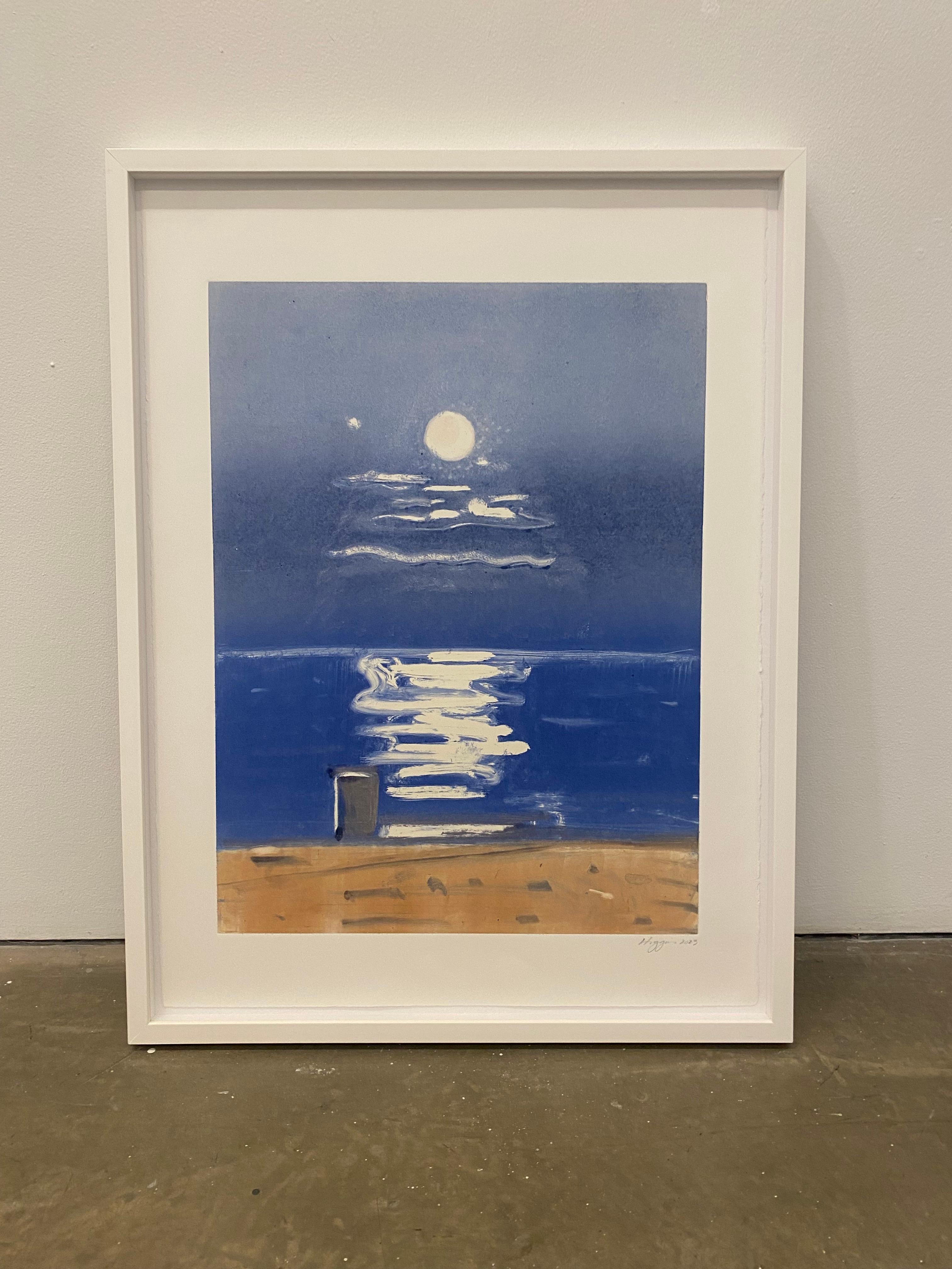 Moonlight on Water #5 - Painting by Elizabeth Higgins