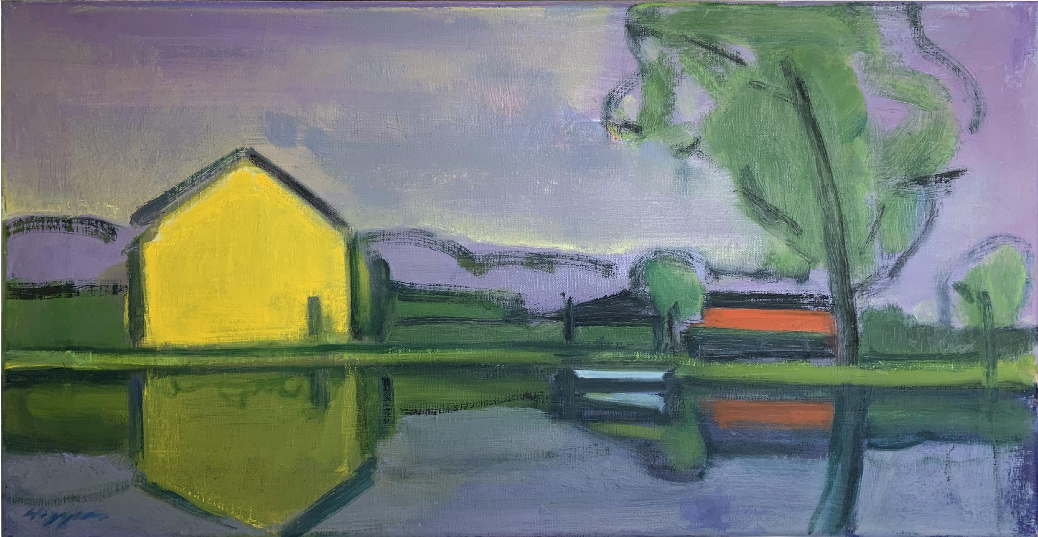 Elizabeth Higgins Landscape Painting – Reflexion