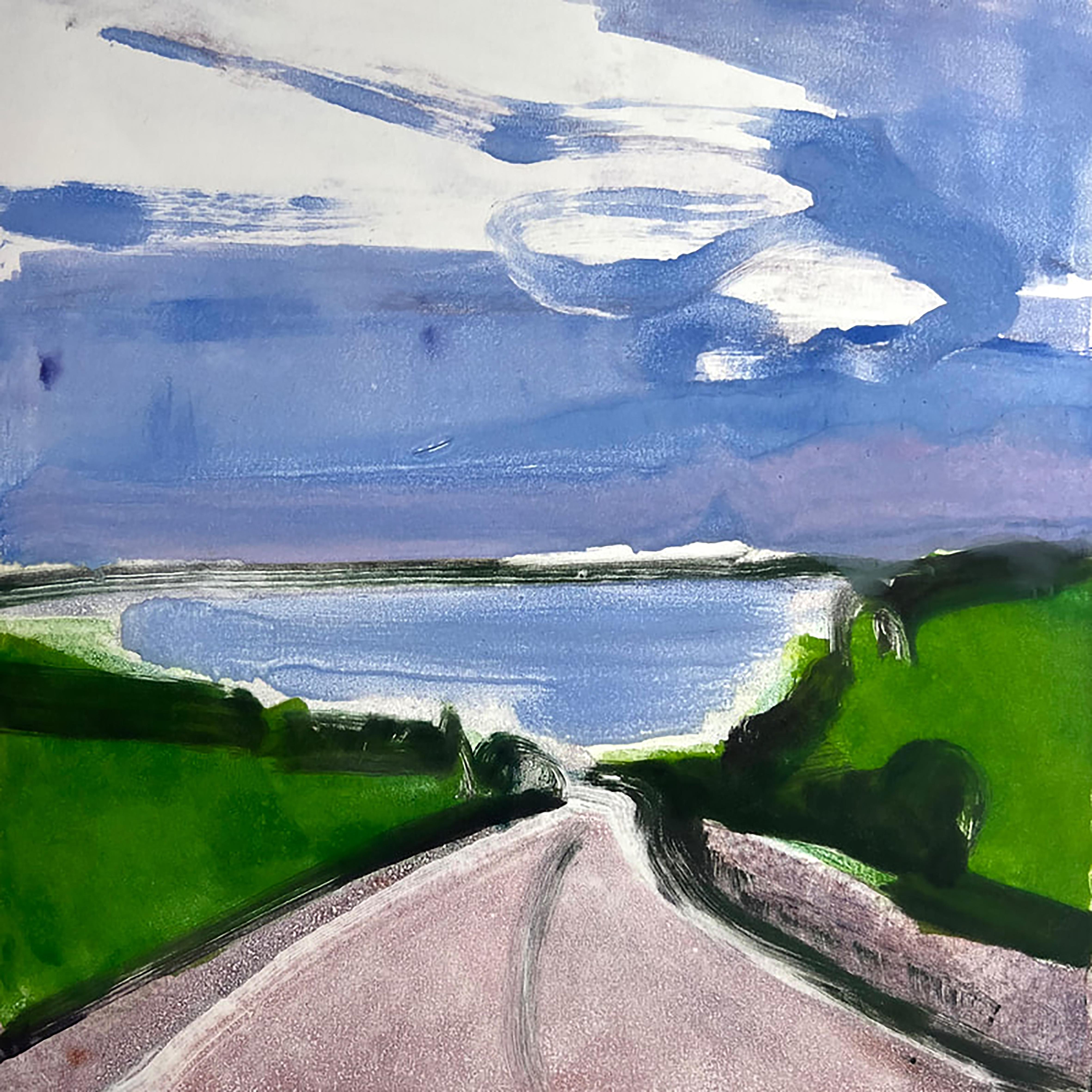Elizabeth Higgins Landscape Painting - Road into Town