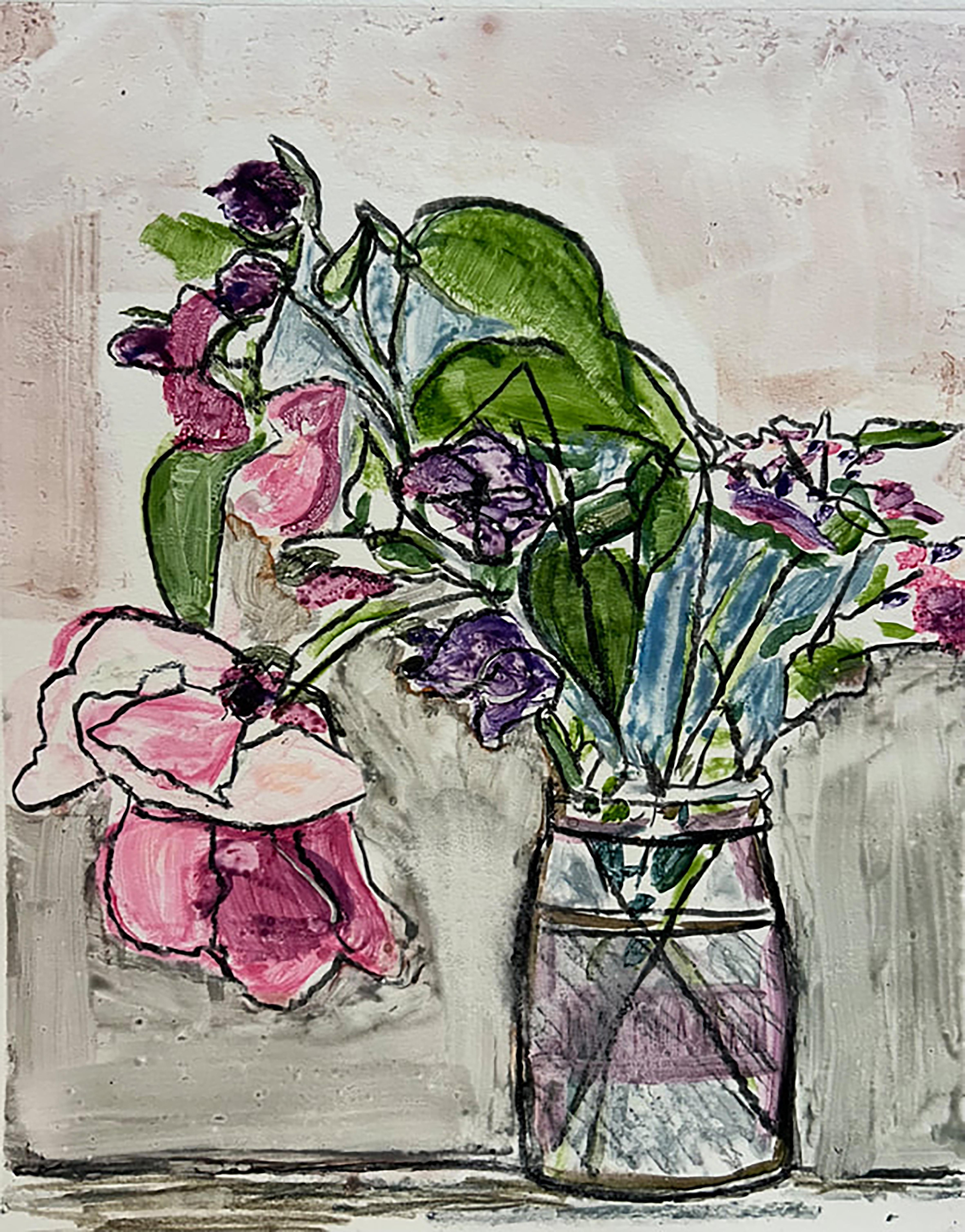 Still-Life Painting Elizabeth Higgins - Nature morte avec fleurs
