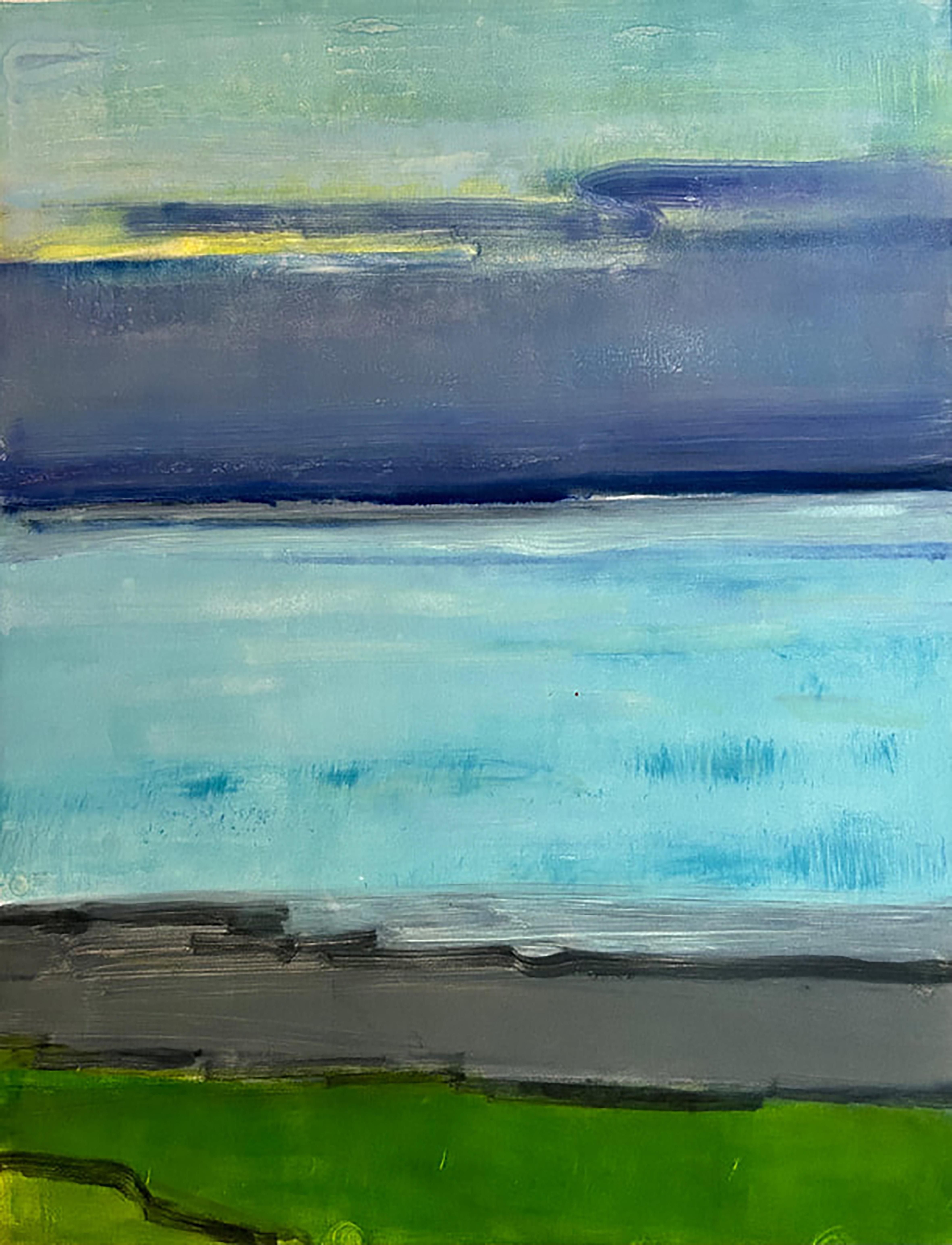 Elizabeth Higgins Abstract Painting - Irish Light - Sunset over Galway Bay II