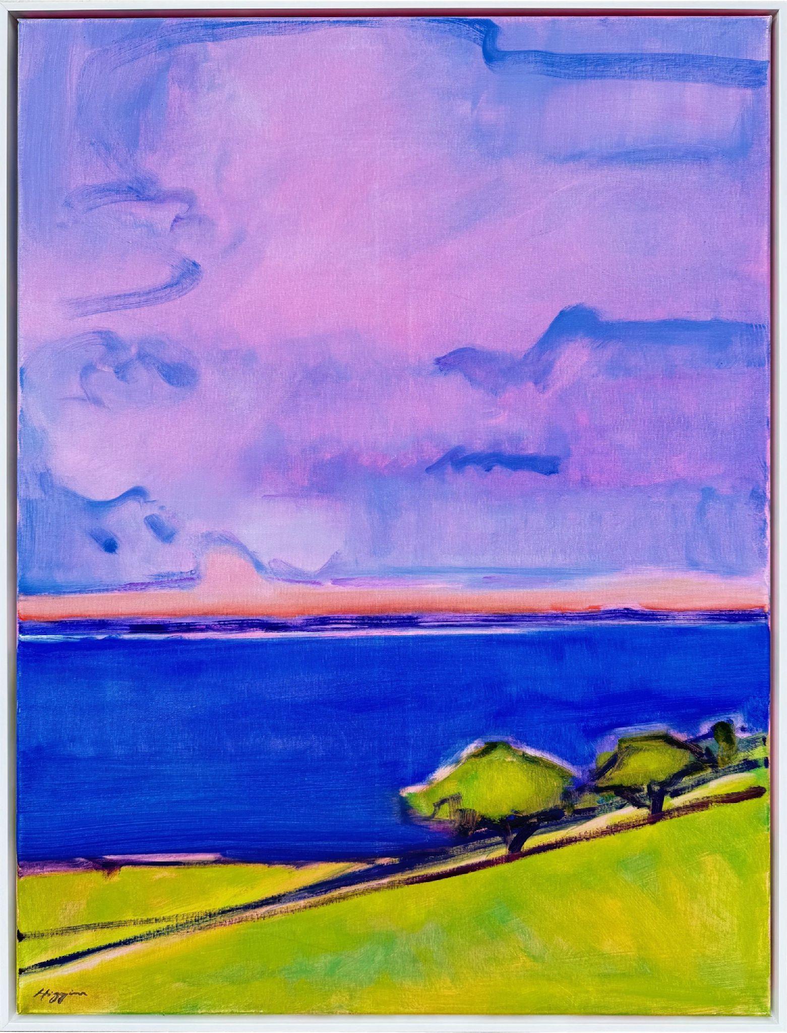 Two Trees by Sea - Painting by Elizabeth Higgins