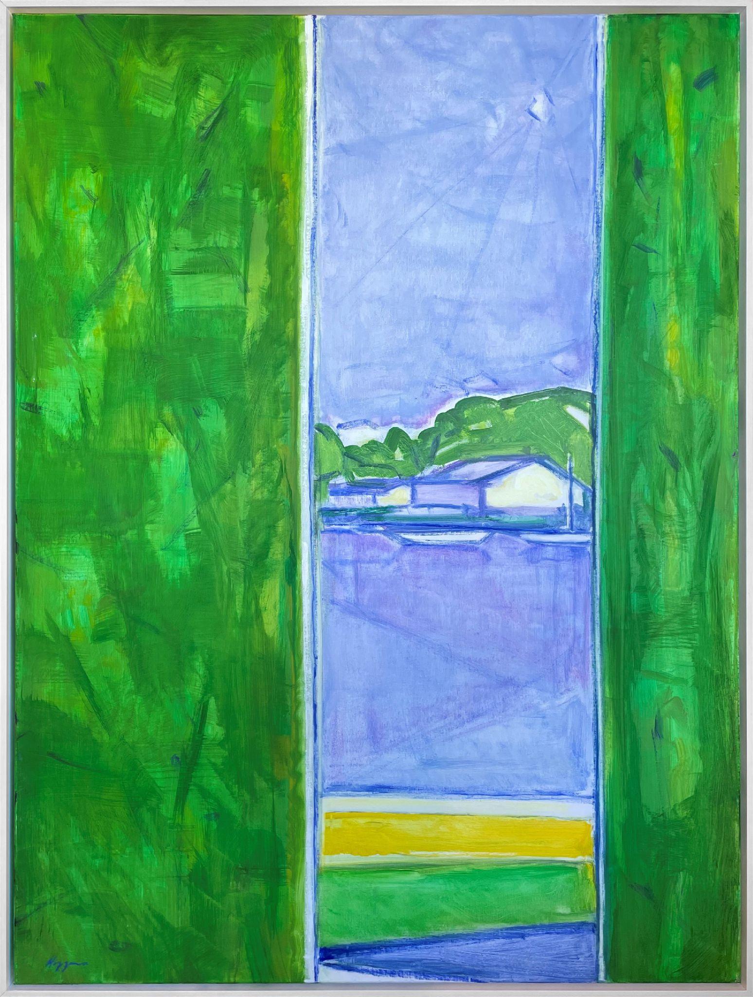 View Across the River #2 - Painting by Elizabeth Higgins