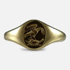 Elizabeth II 18ct Gold Intaglio Signet Ring - 1983