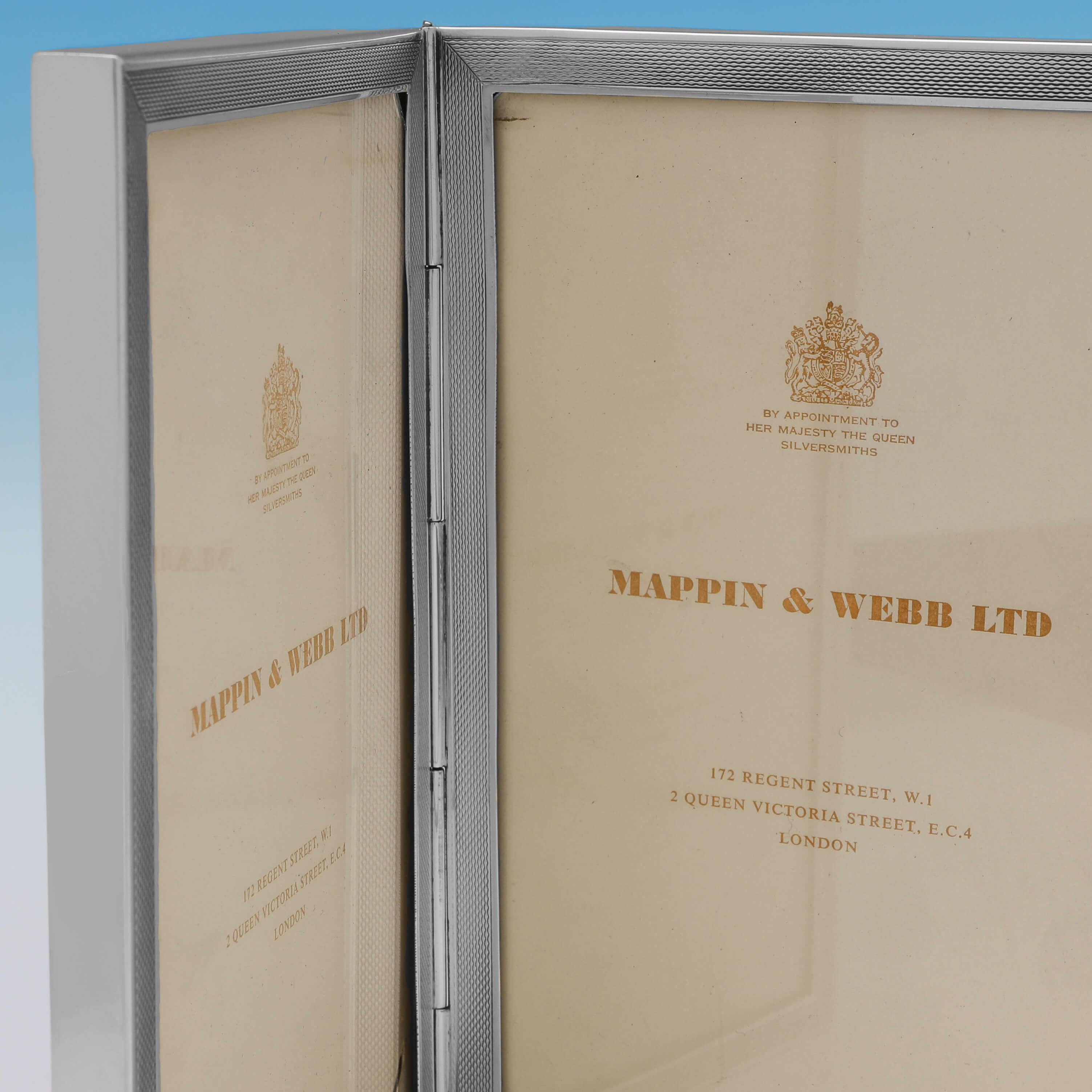 English Elizabeth II Double 'Campaign' Sterling Silver Photograph Frame, 1967