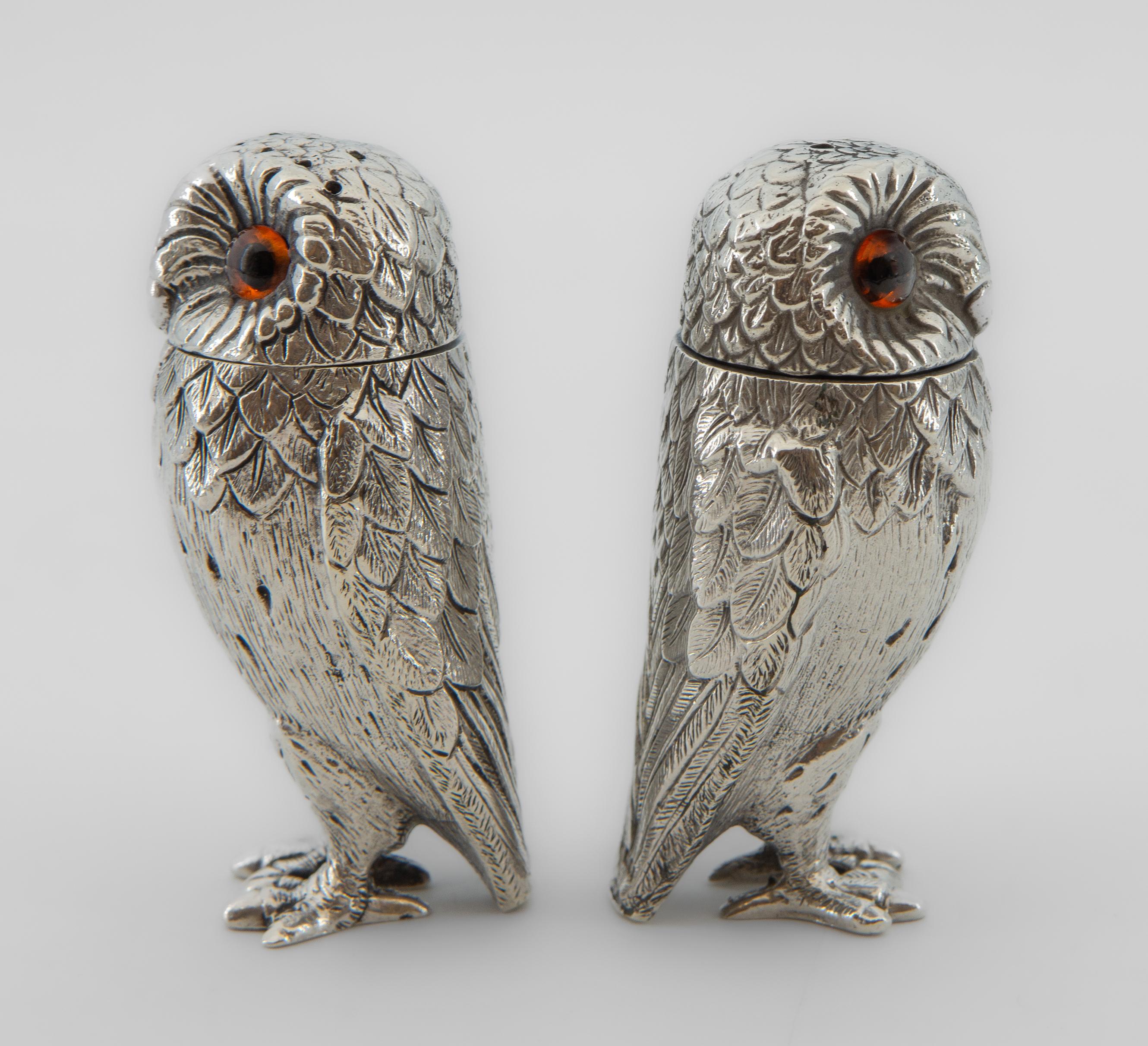 antique owl salt and pepper shakers