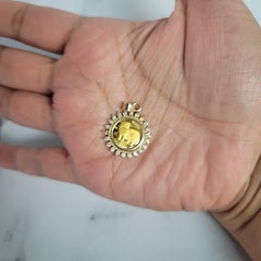 Elizabeth II Isle of Man Gold Coin Necklace with Diamond Halo